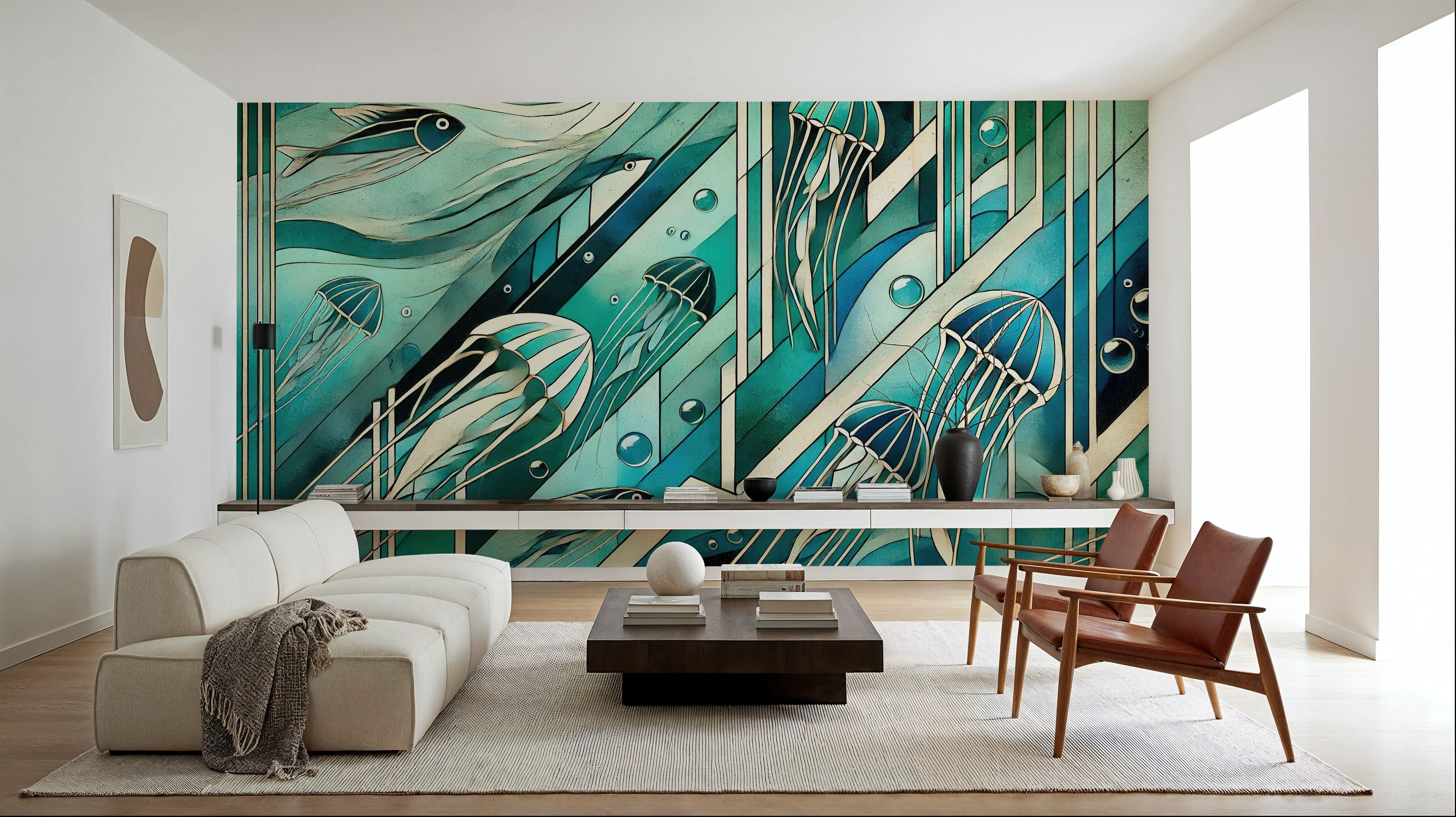 Oceanic Serenade Scene in Art Deco