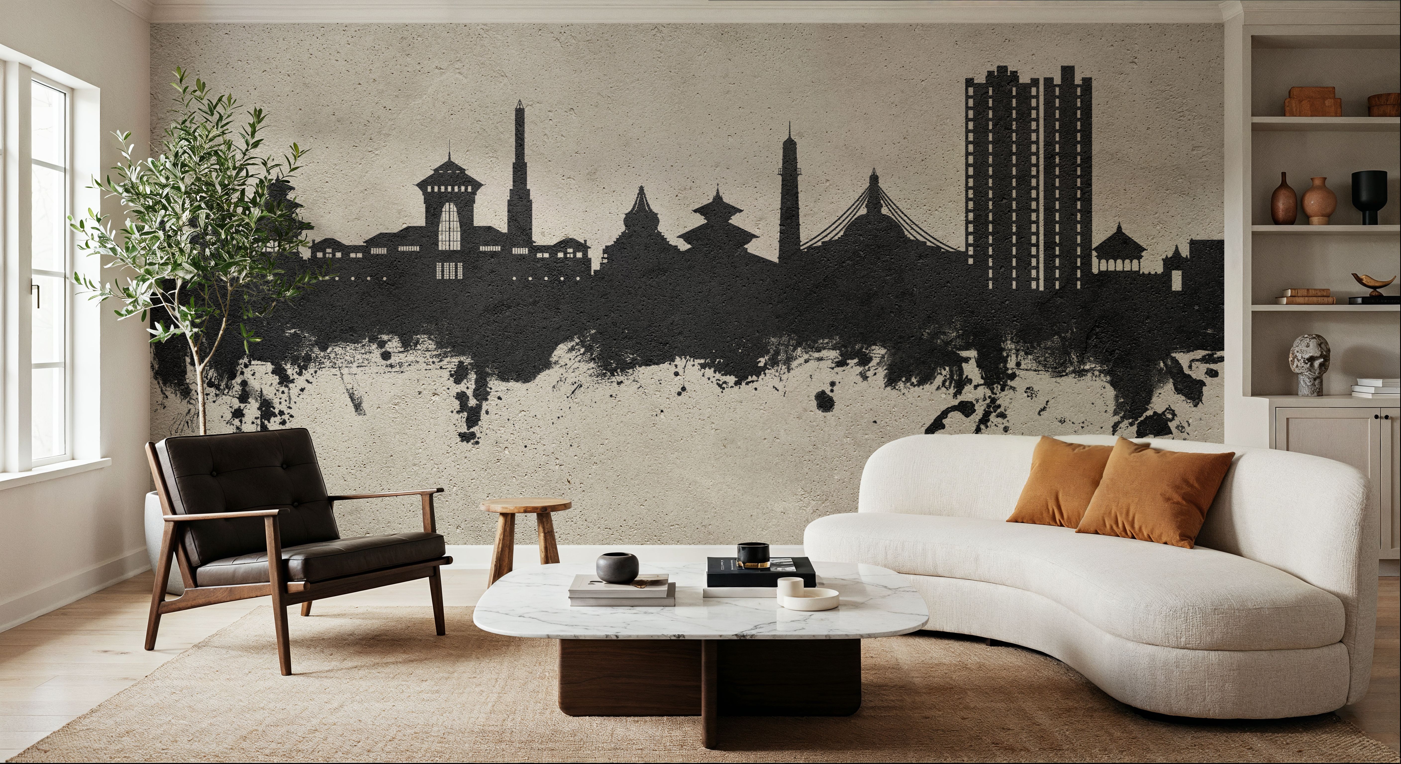 Kathmandu Nepal Skyline Concrete, Papel pintado