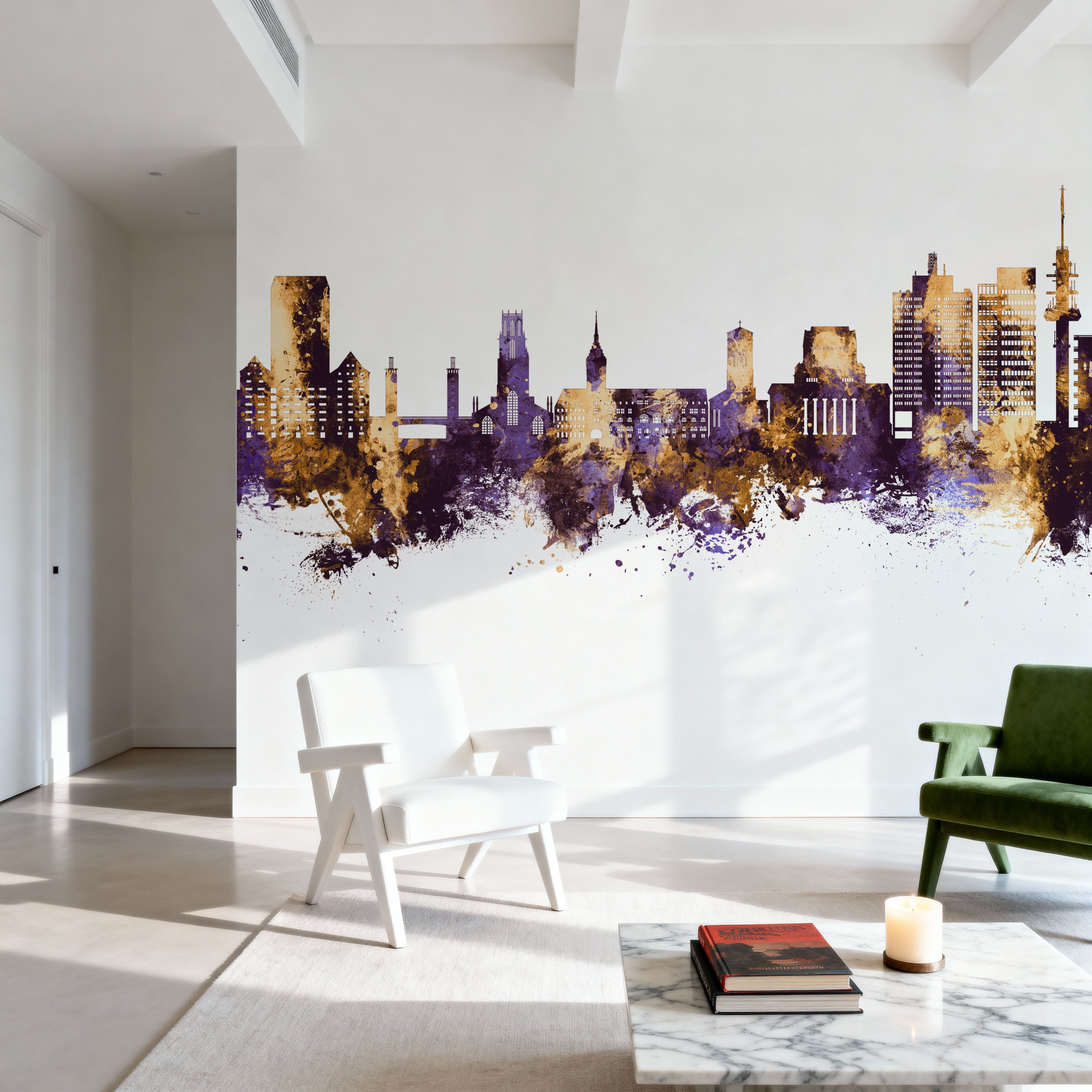 Duisburg Germany Skyline Purple & Gold