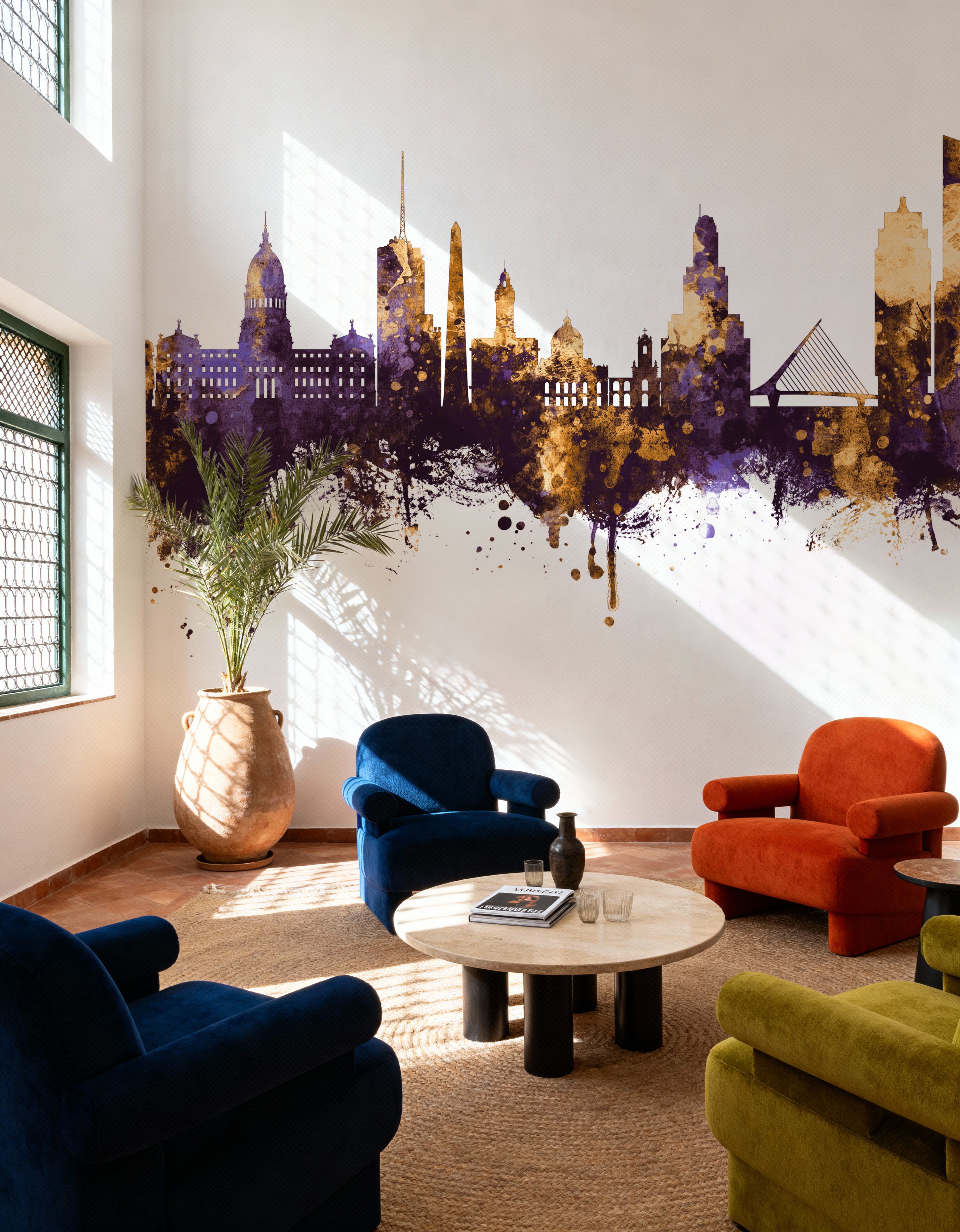 Buenos Aires Argentina Skyline Purple & Gold