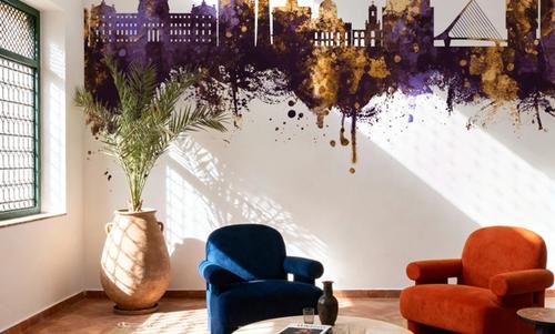 Buenos Aires Argentina Skyline Purple & Gold