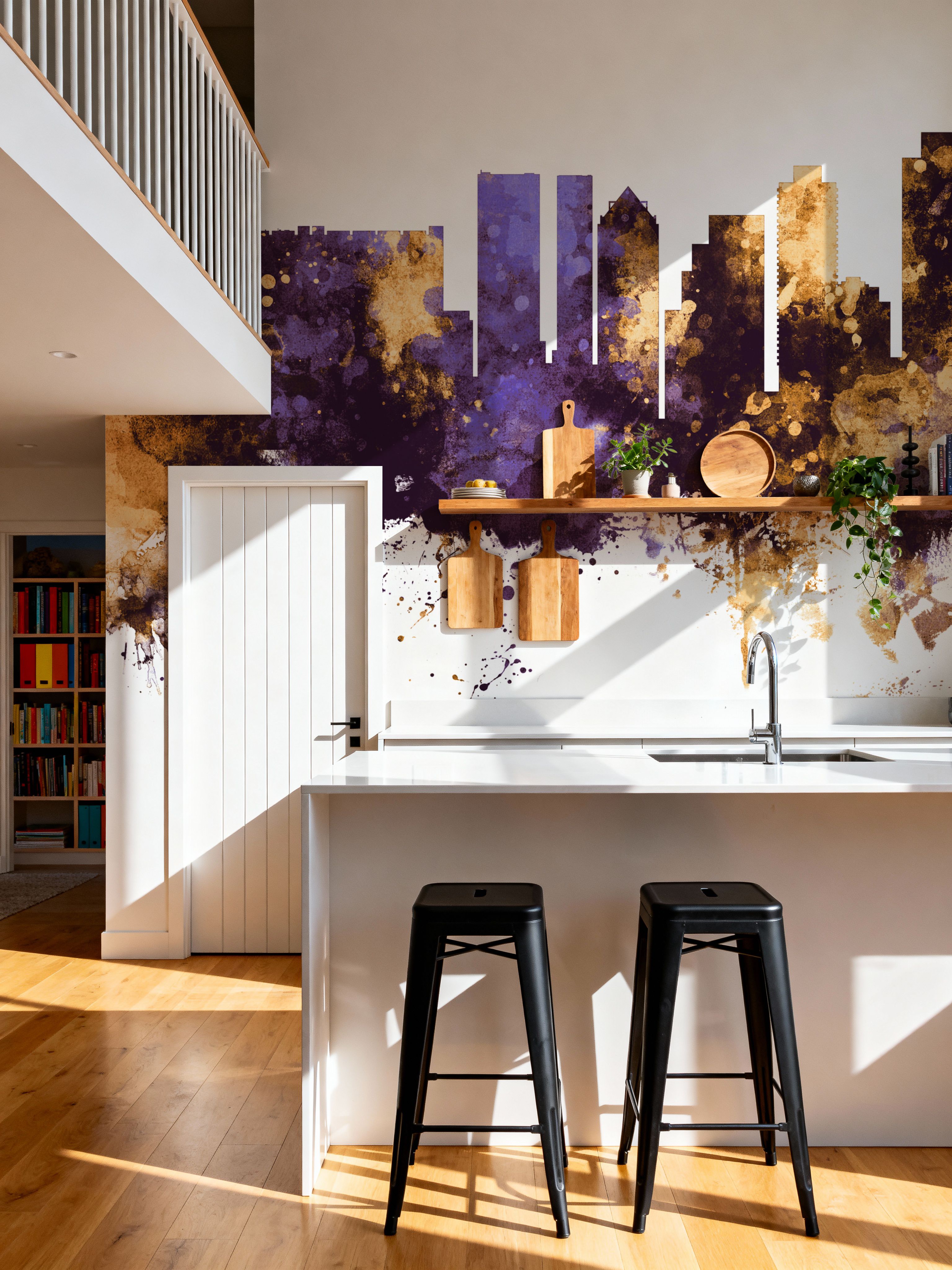 Cape Town Skyline Purple & Gold