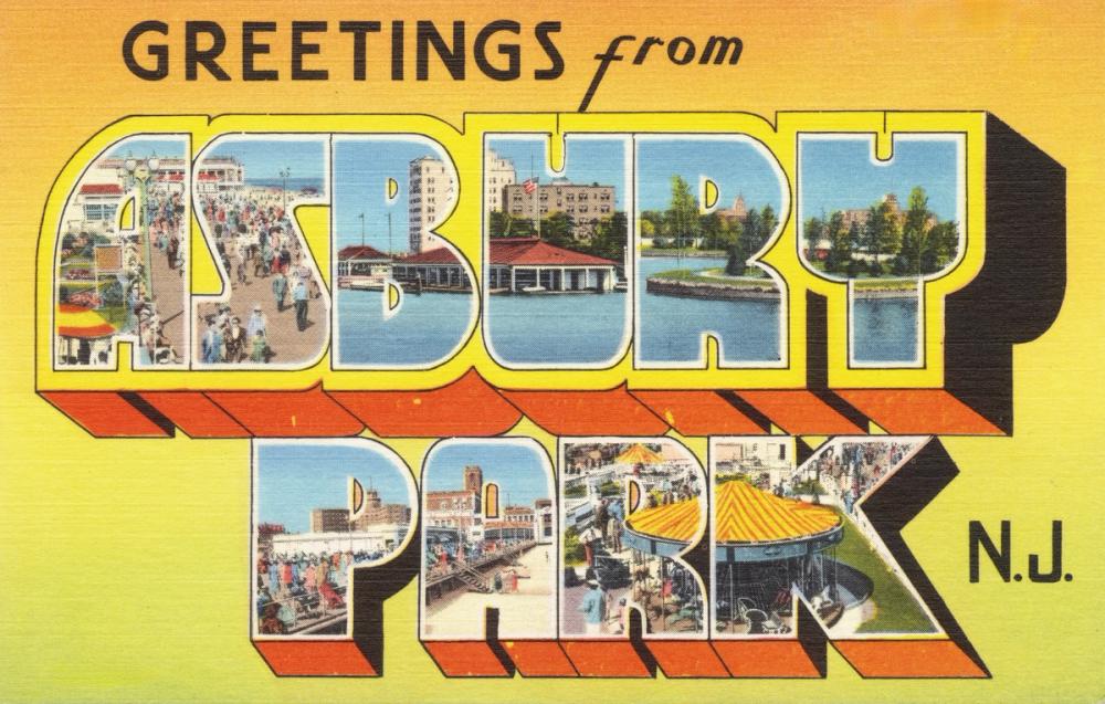 Greetings from Asbury Park NJ. - Screenprint Postcard