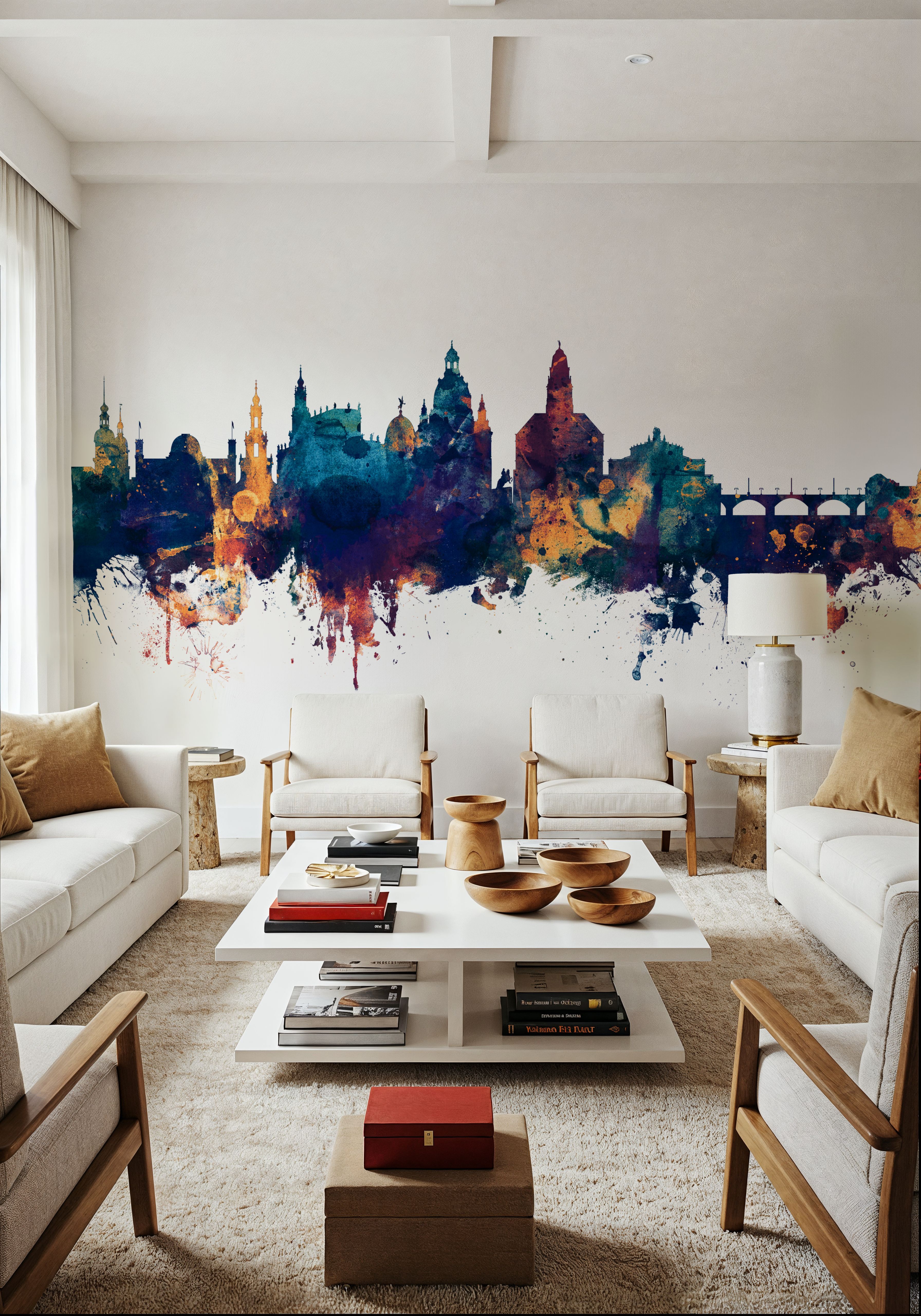 Dresden Germany Skyline Blue & Bronze