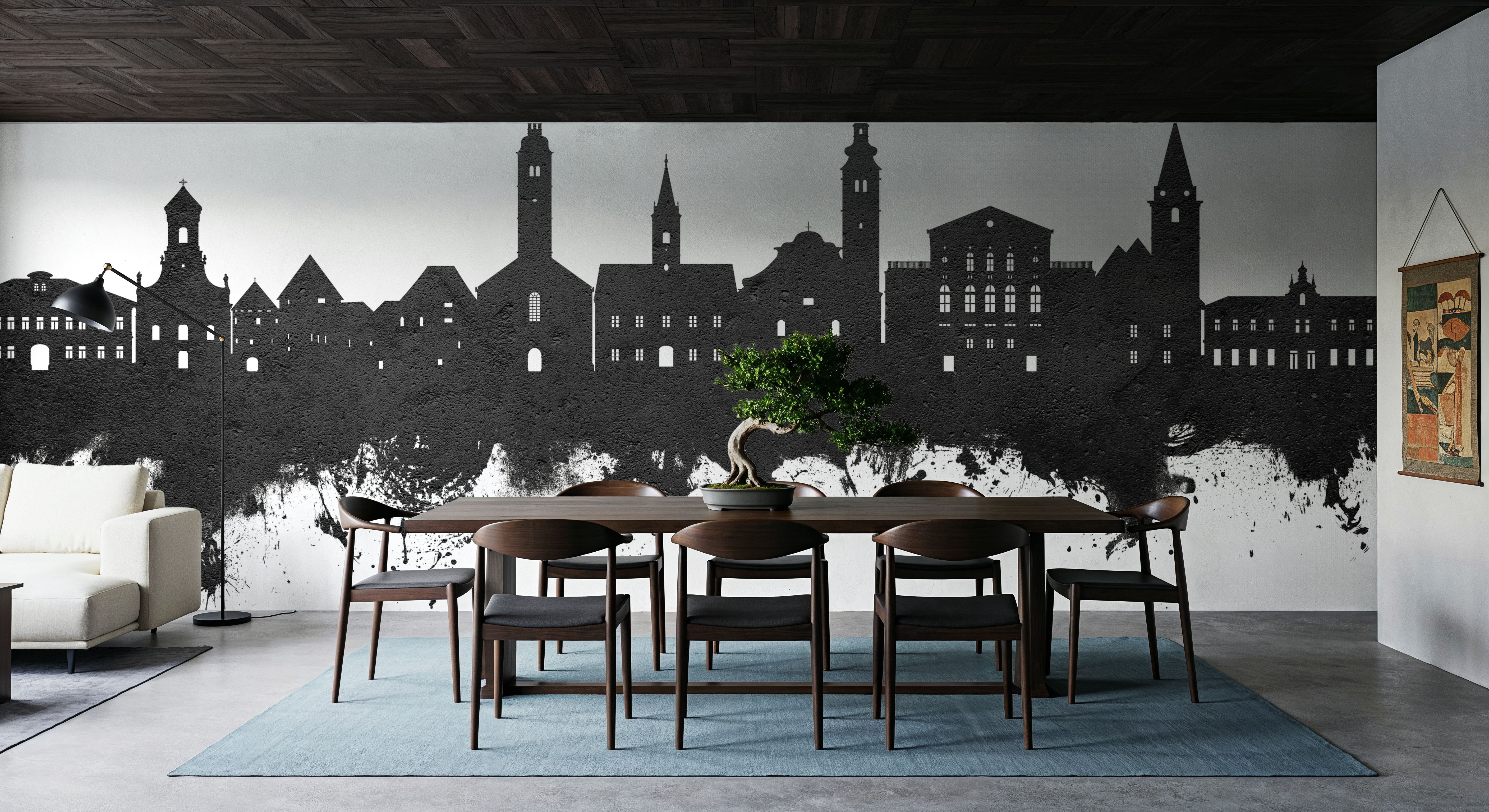 Varaždin Croatia Skyline Black & White