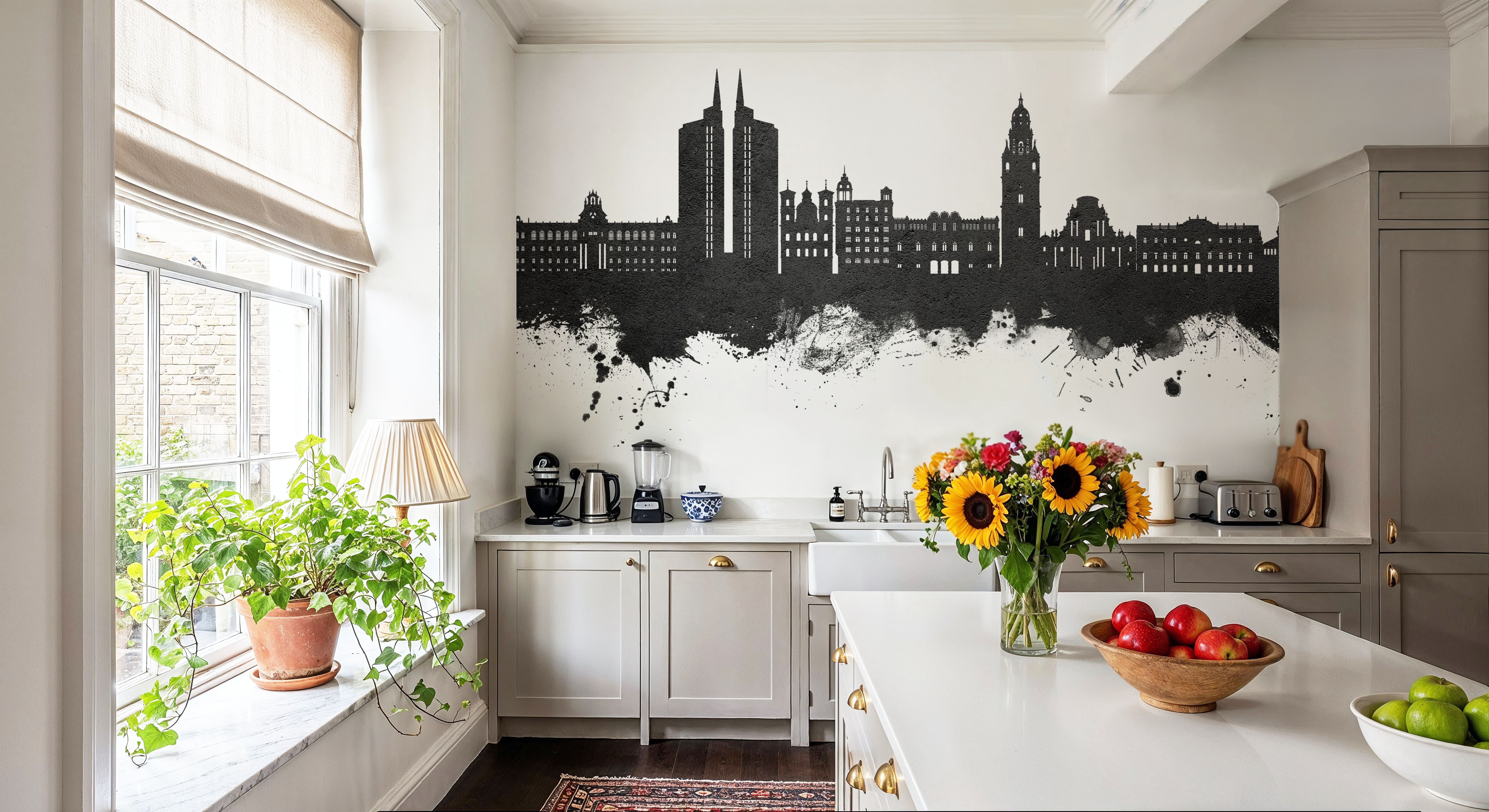 Murcia Spain Skyline Black & White