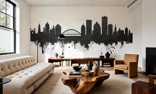 Rochester New York Skyline Black & White