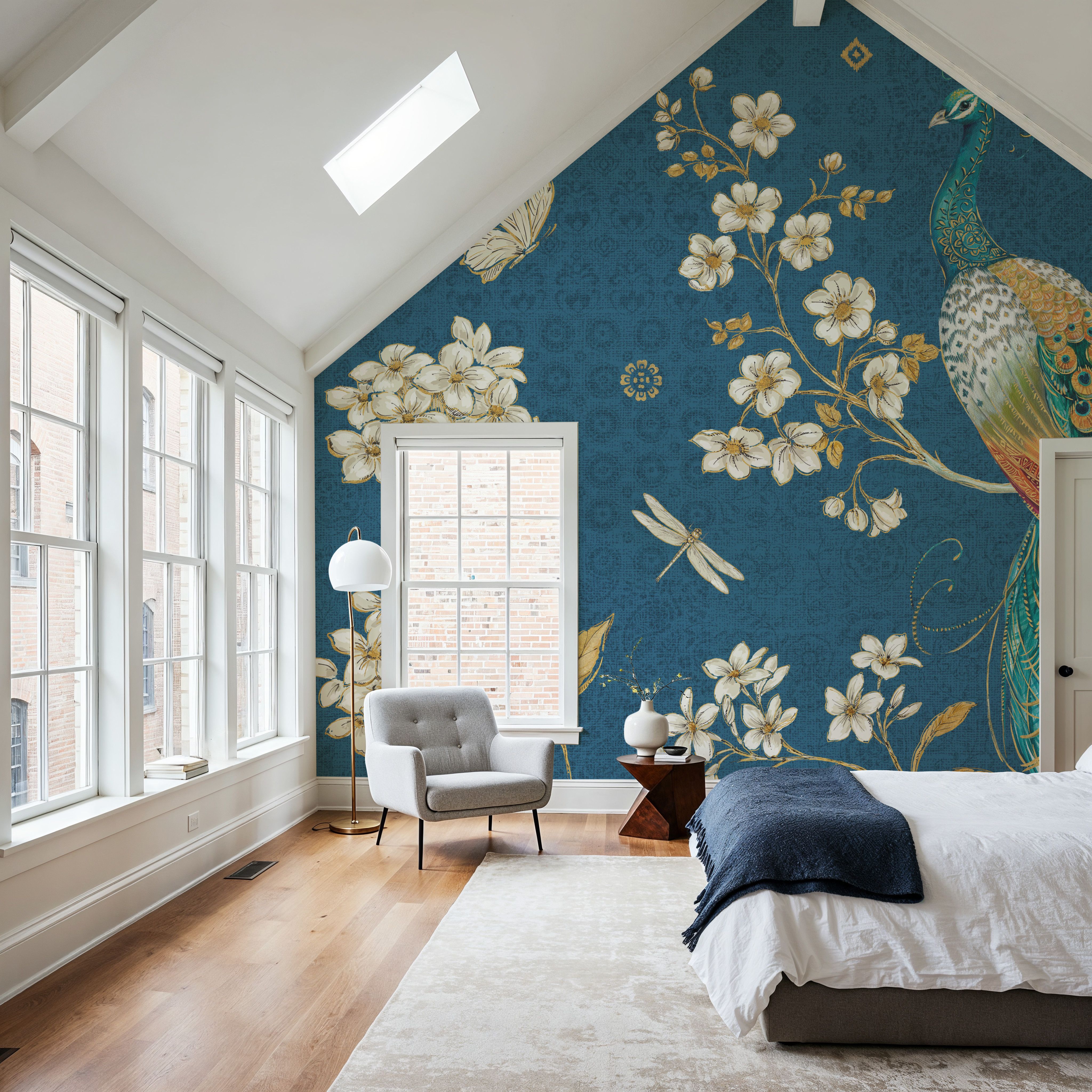 Ornate Peacock II Blue