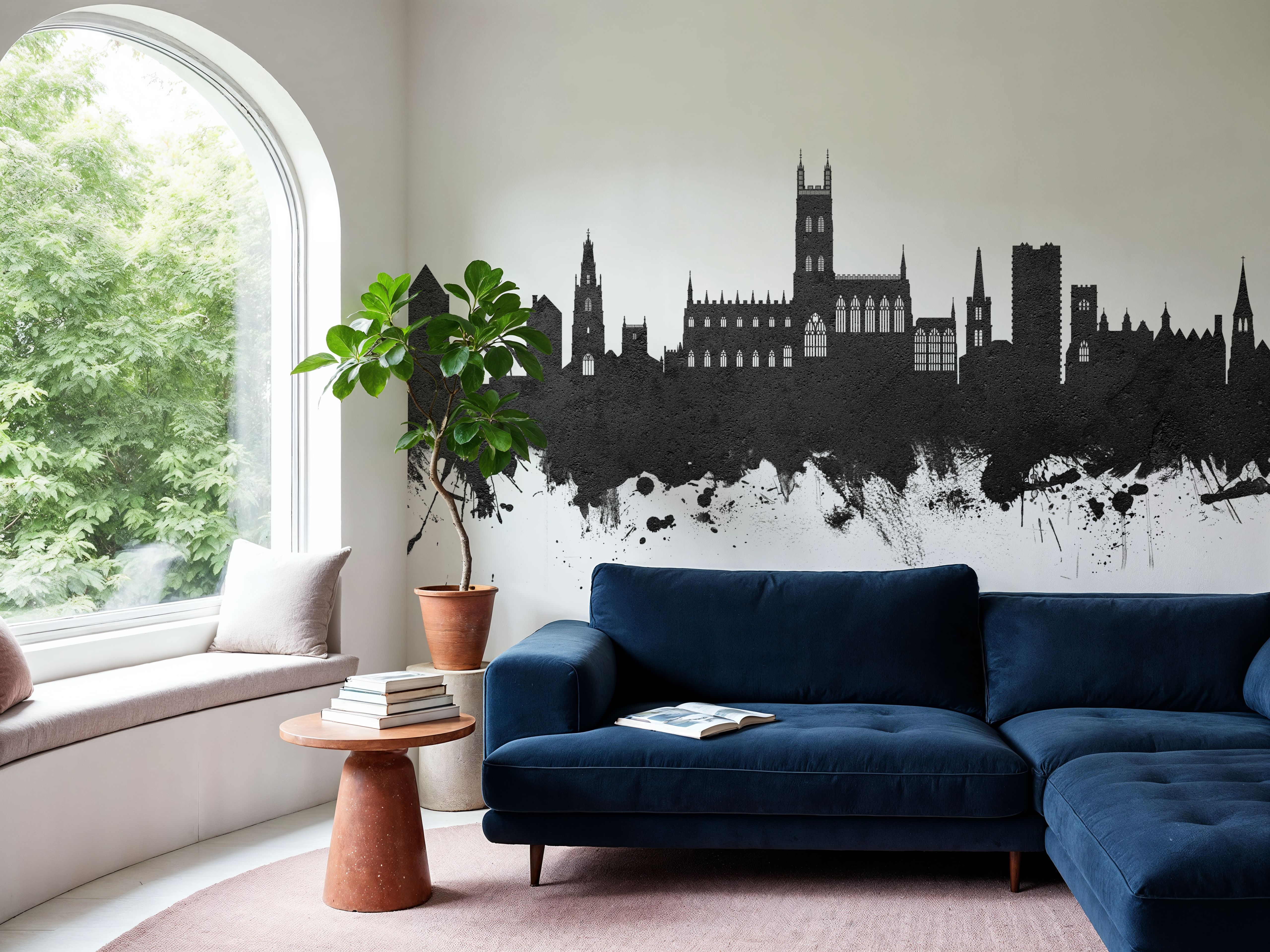 Gloucester England Skyline Black & White