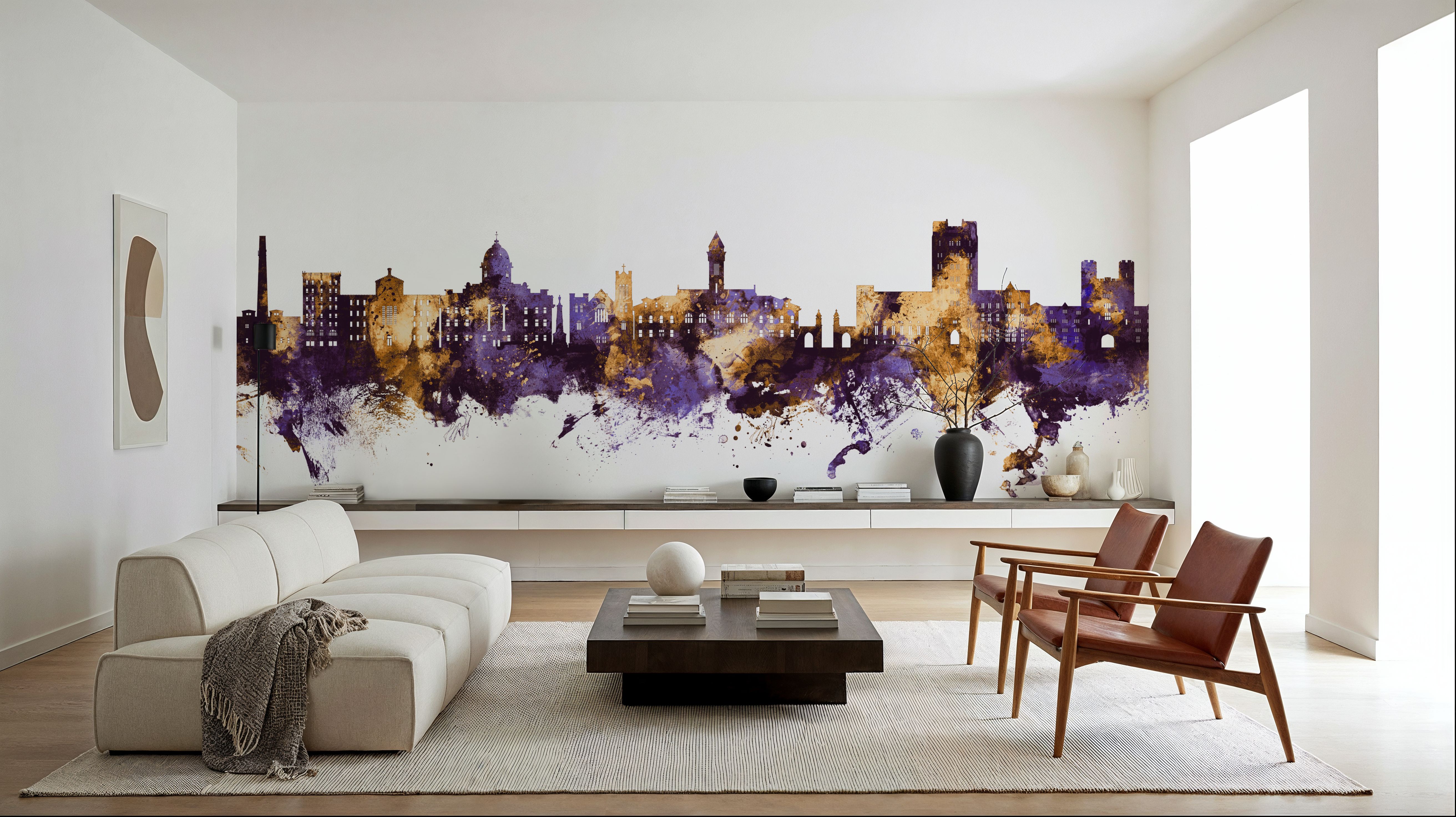 Bloomington Indiana Skyline Purple & Gold