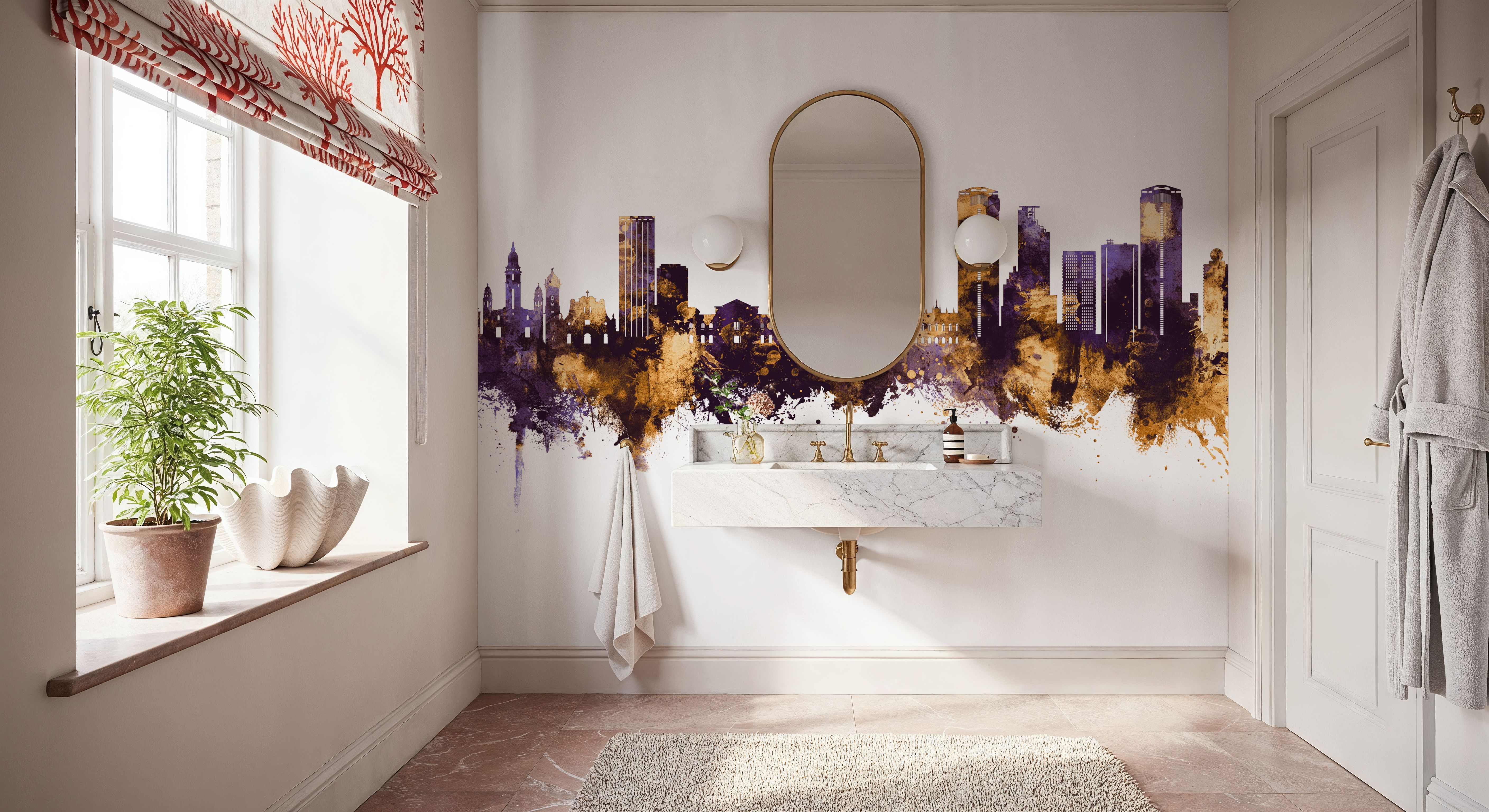 Caracas Skyline Purple & Gold