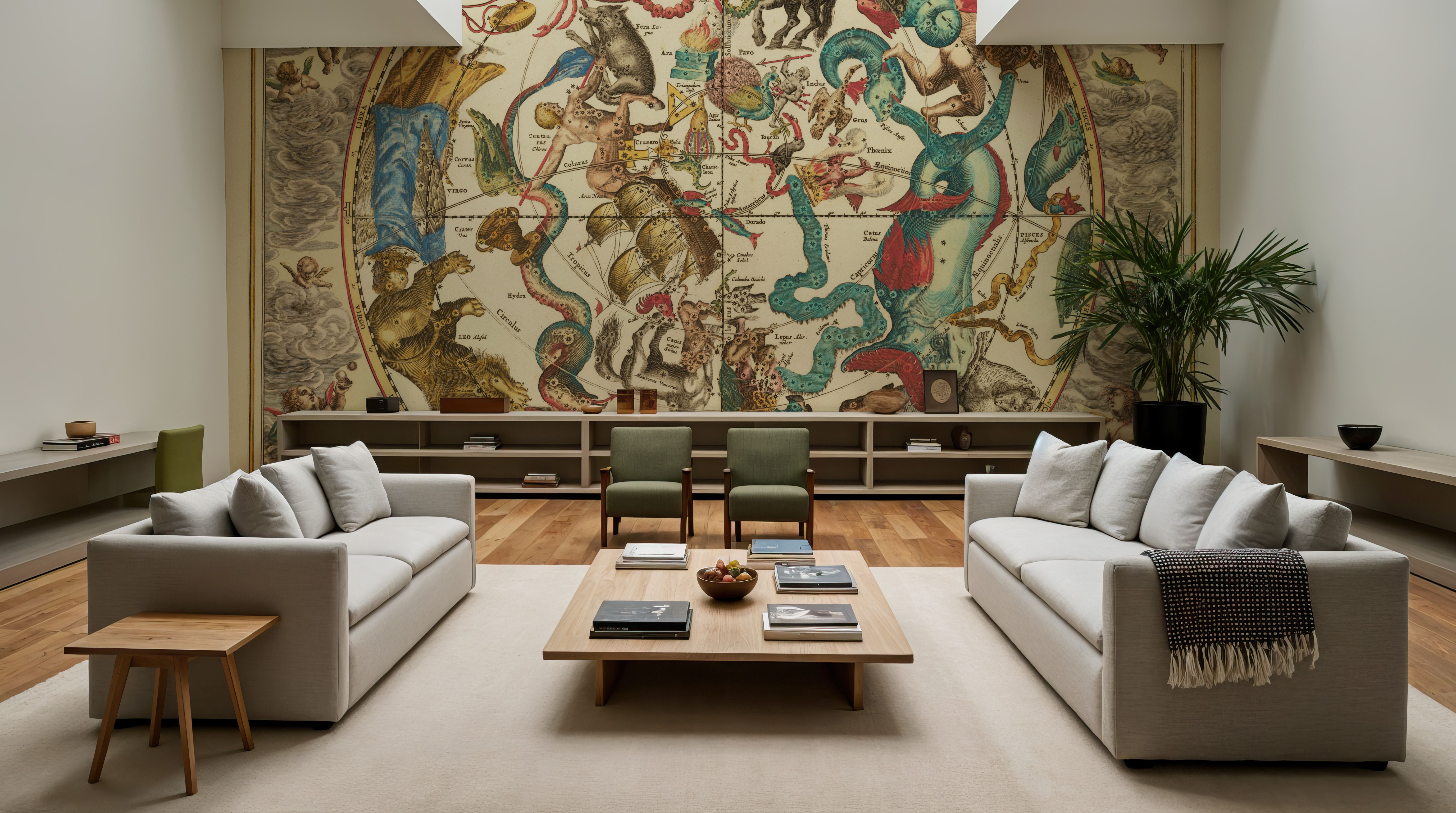 Antique Celestial Chart, Haemisphaerium Stellatum Australe Antiquum