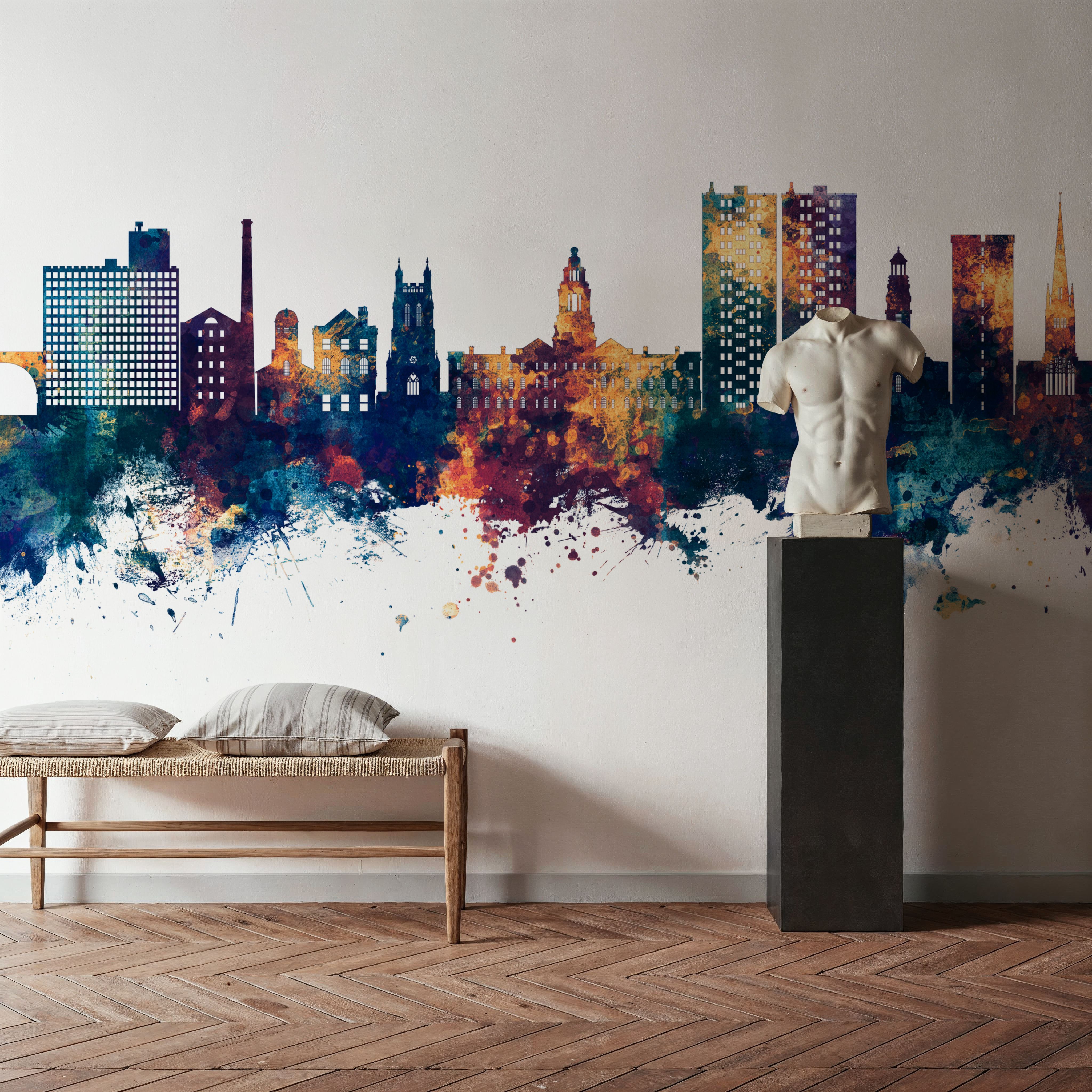 Stockport England Skyline Blue & Bronze