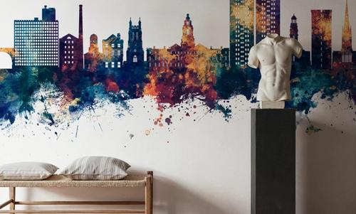 Stockport England Skyline Blue & Bronze