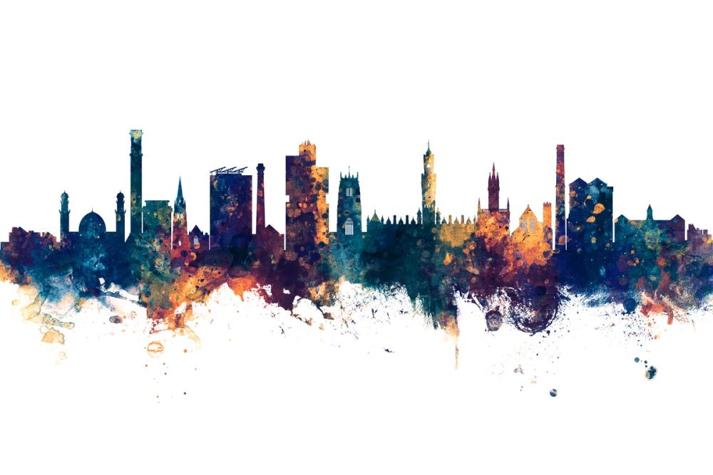 Bradford England Skyline Blue & Bronze