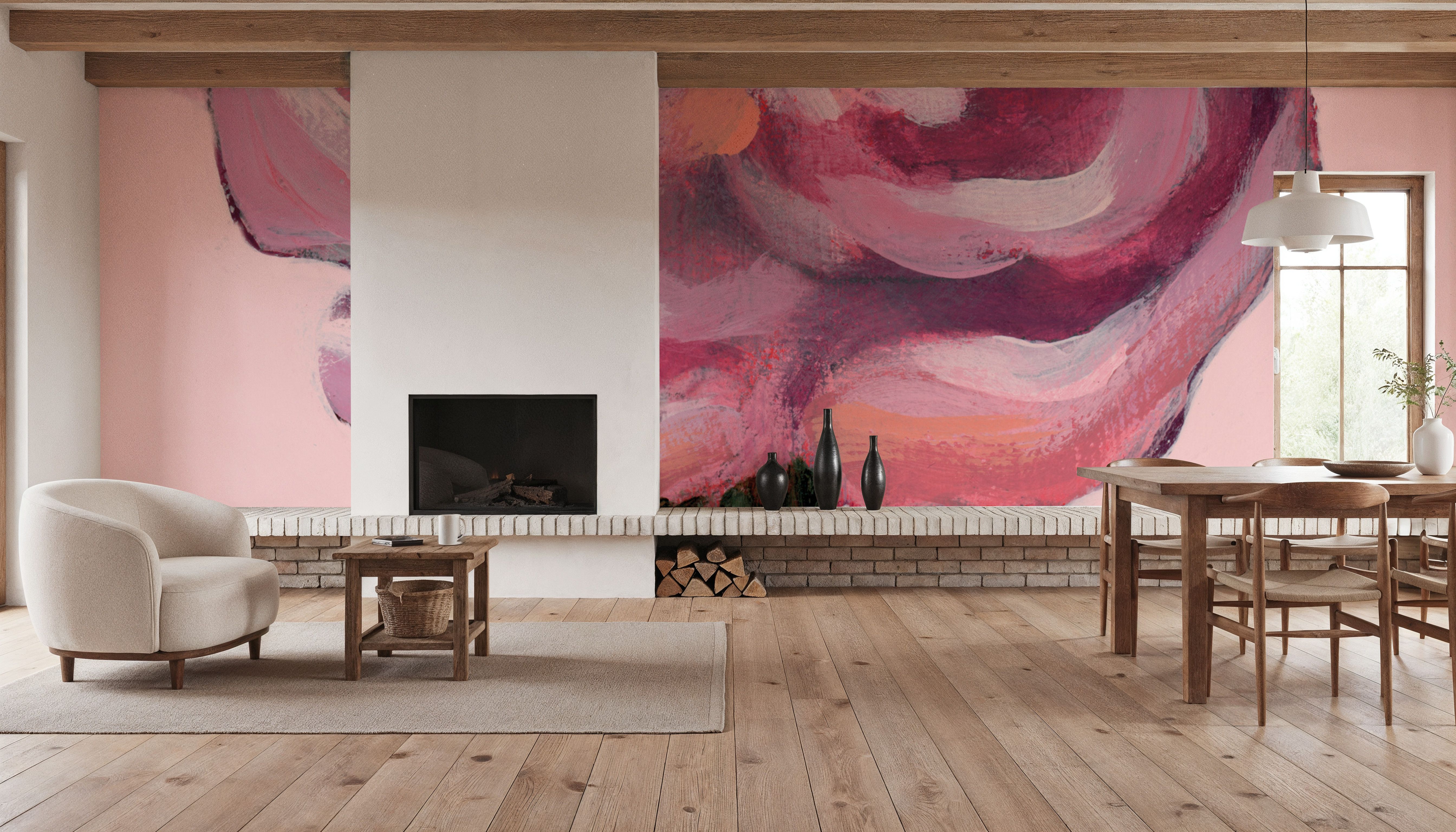 Peony in Pink, Behang