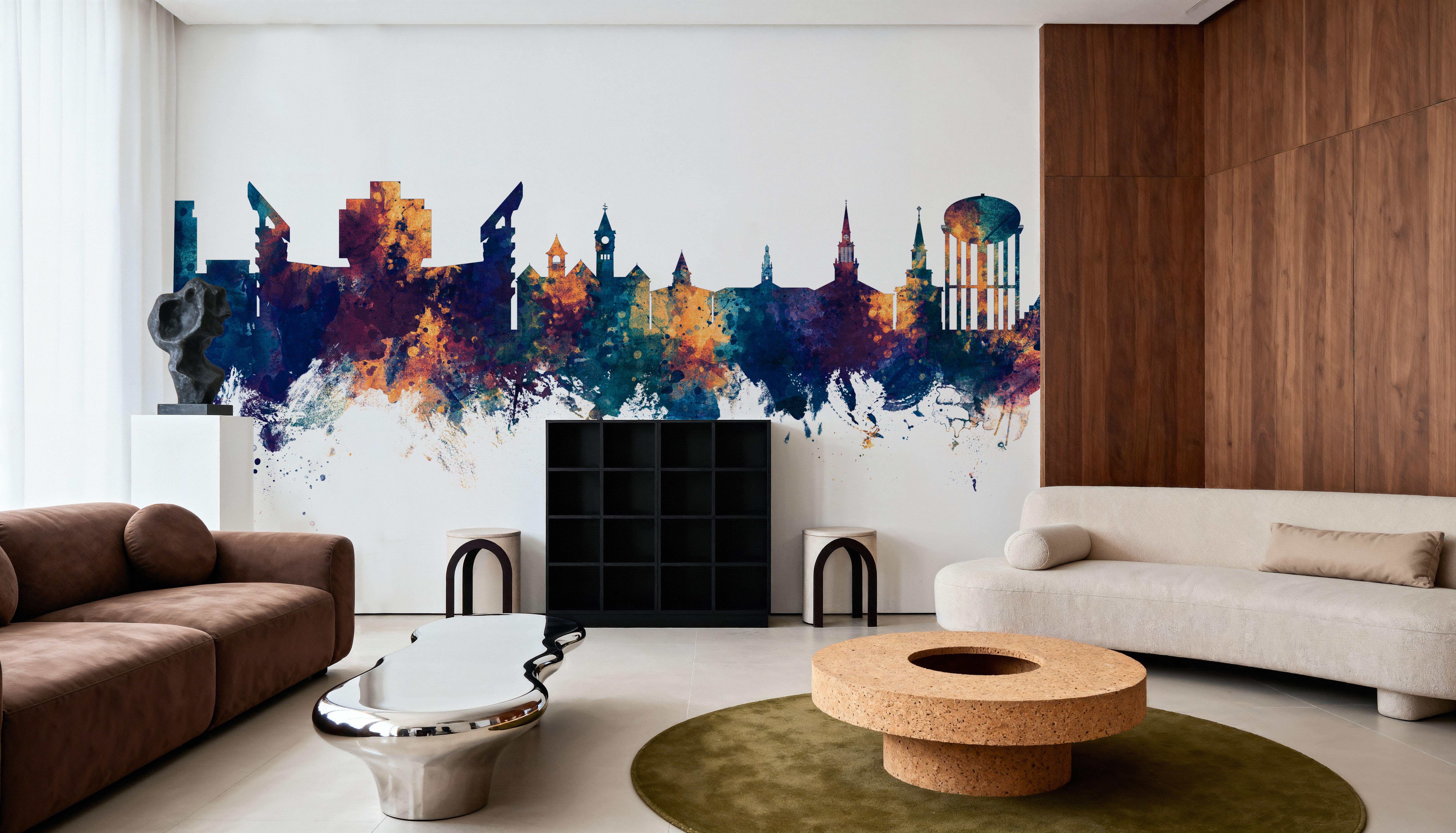 Auburn Alabama Skyline Blue & Bronze