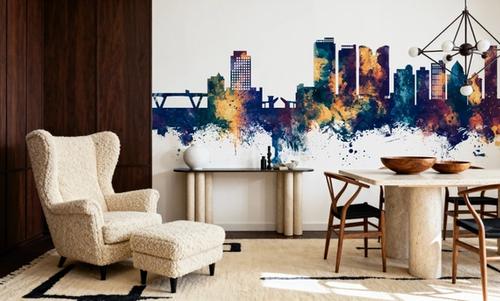 Fort Lauderdale Florida Skyline Blue & Bronze