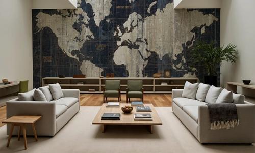 Old World Map Blue v2