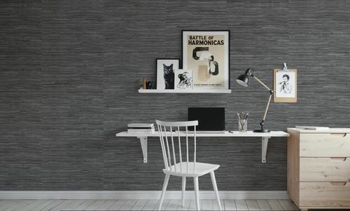 Faux Grasscloth with Visible Seams, Graphite