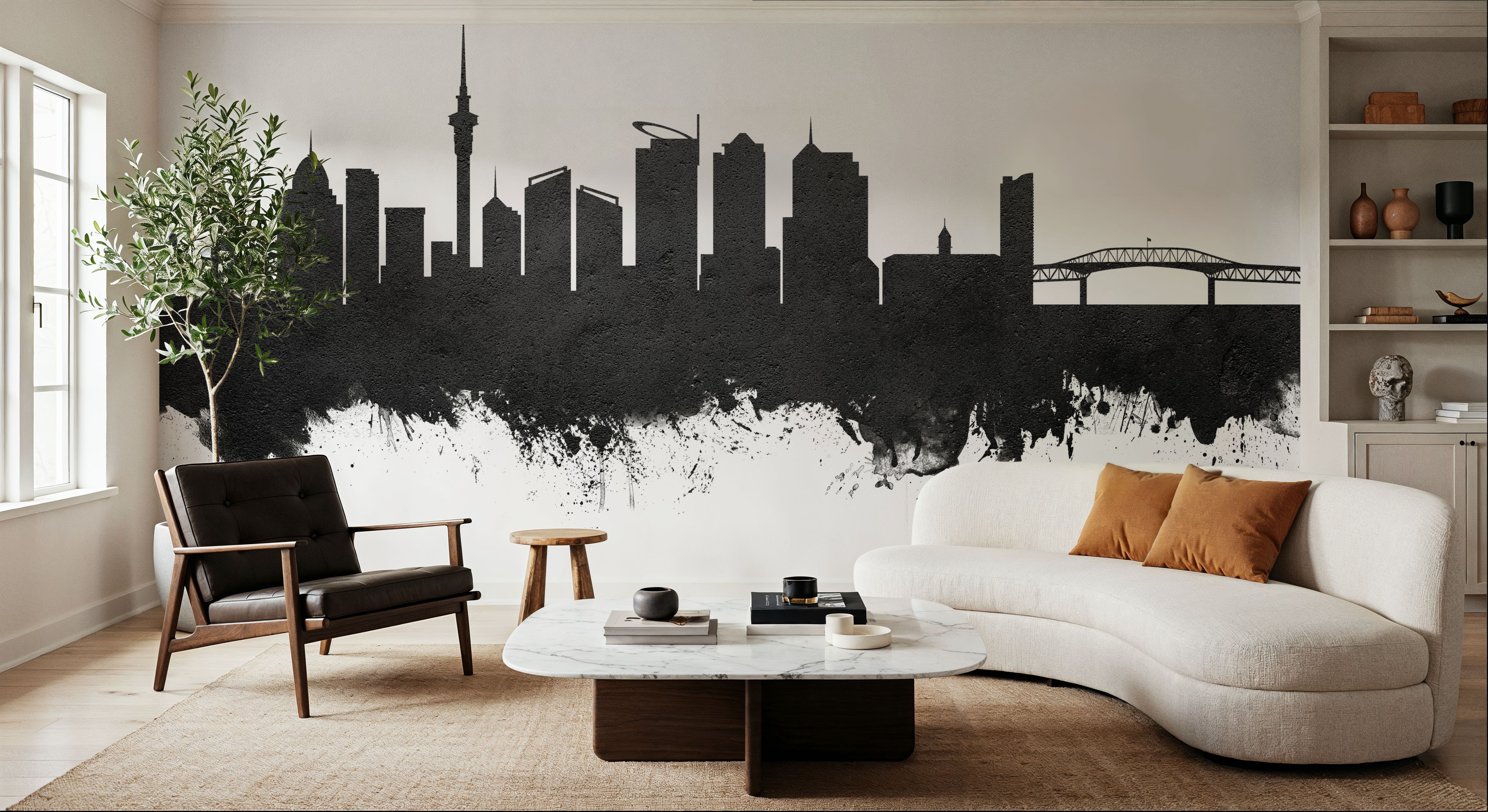 Auckland New Zeeland Skyline Black & White