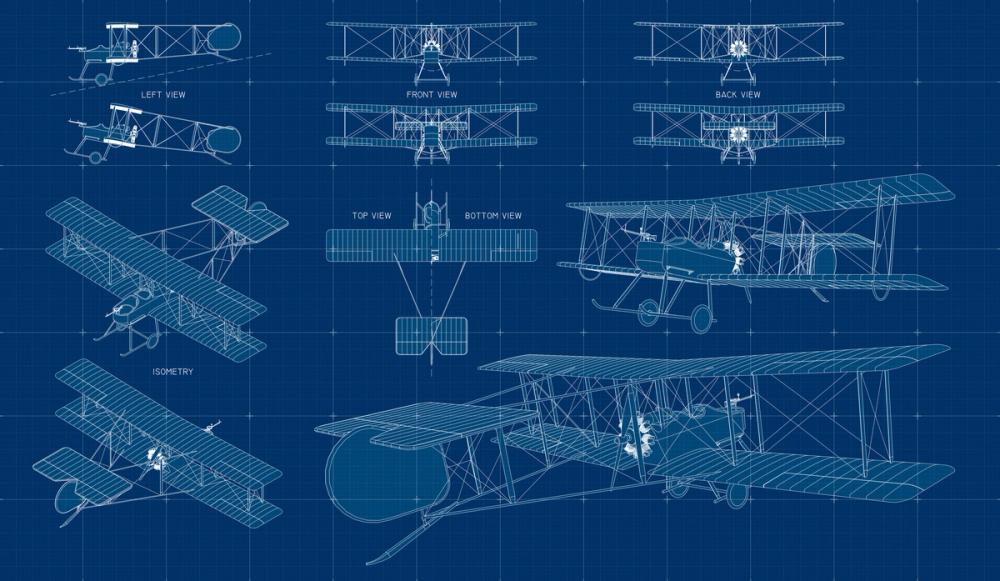 Single Biplane Blueprint