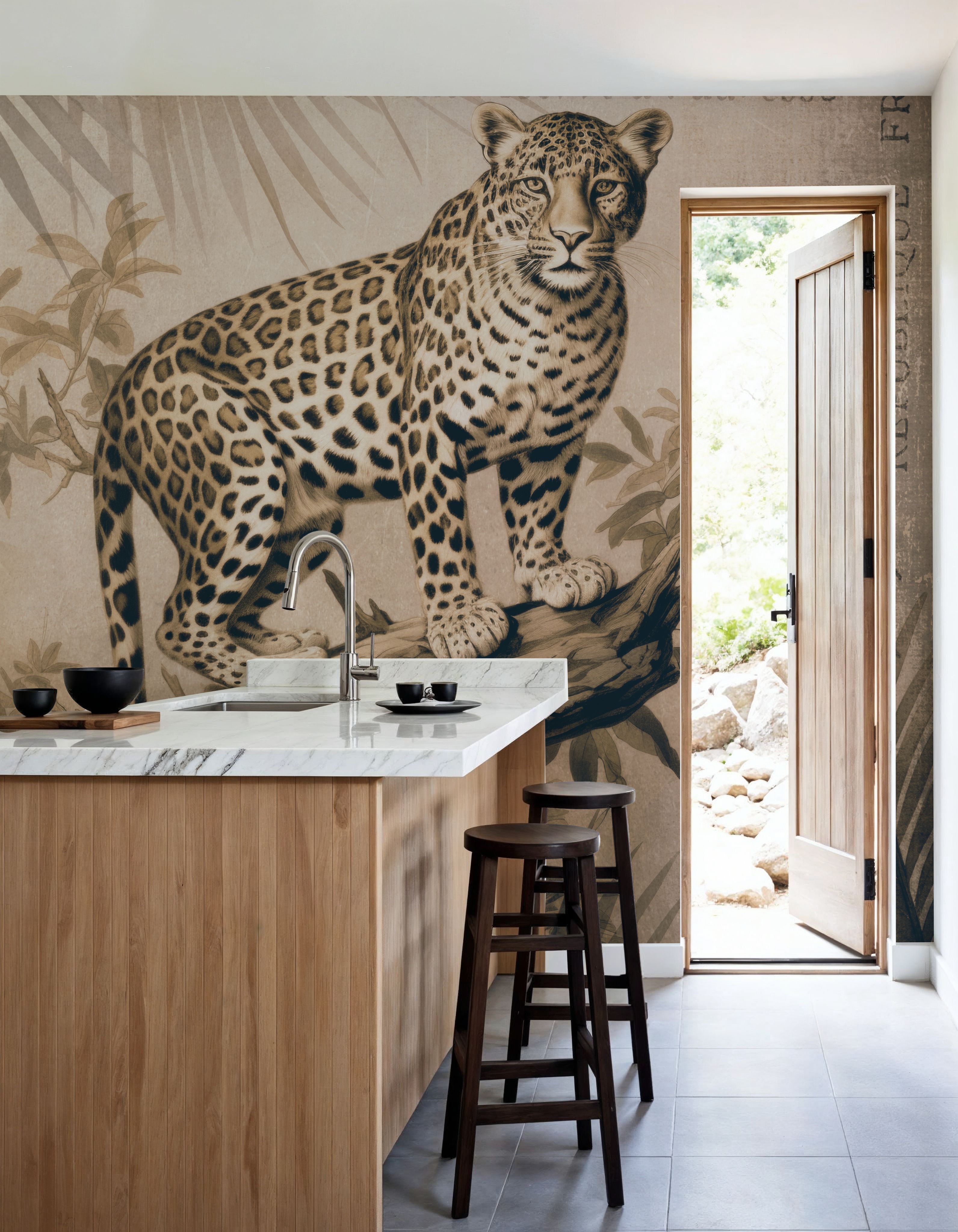 Cheetahs Exotic Jungle Monochrome