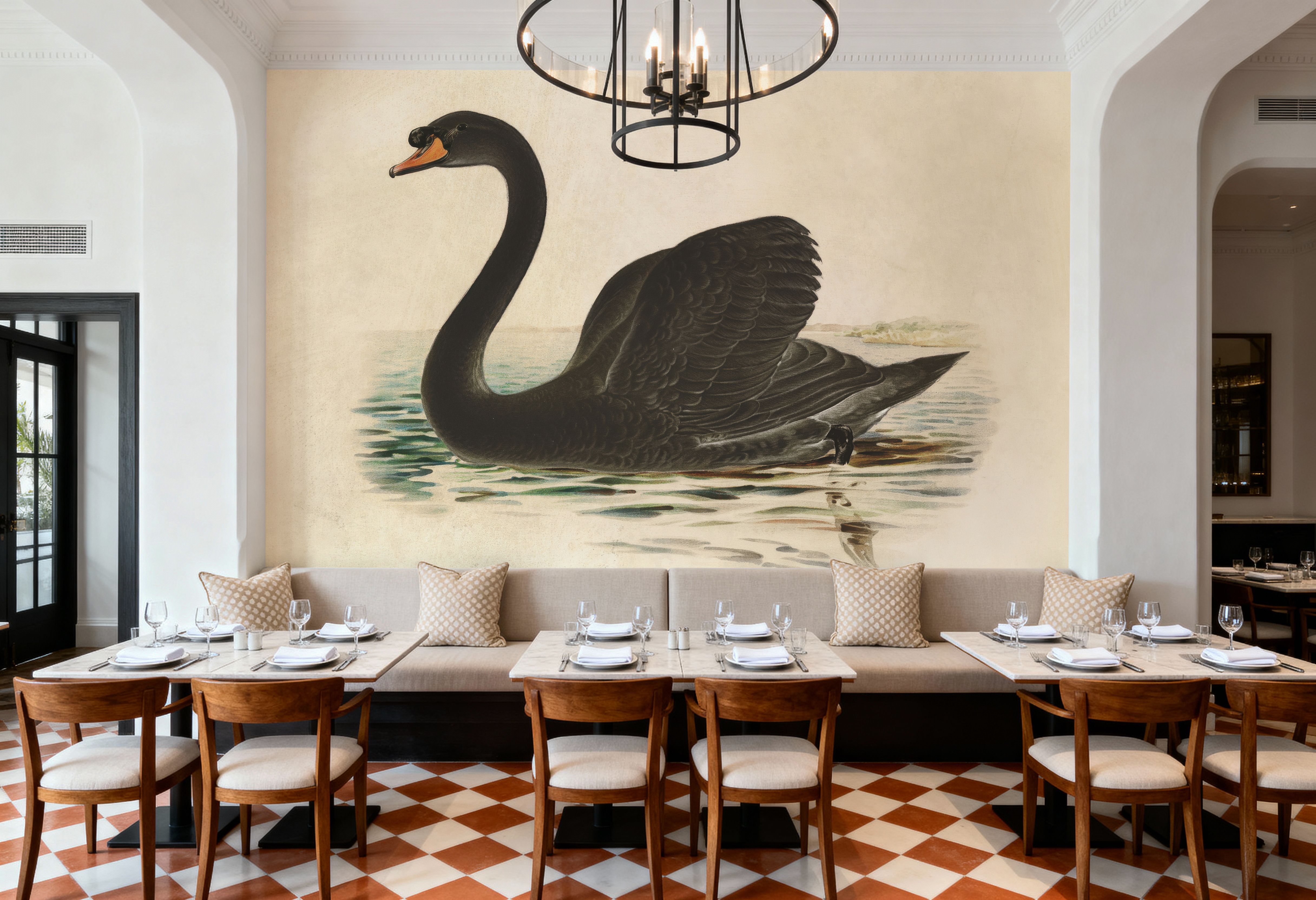 Antique Black Swan