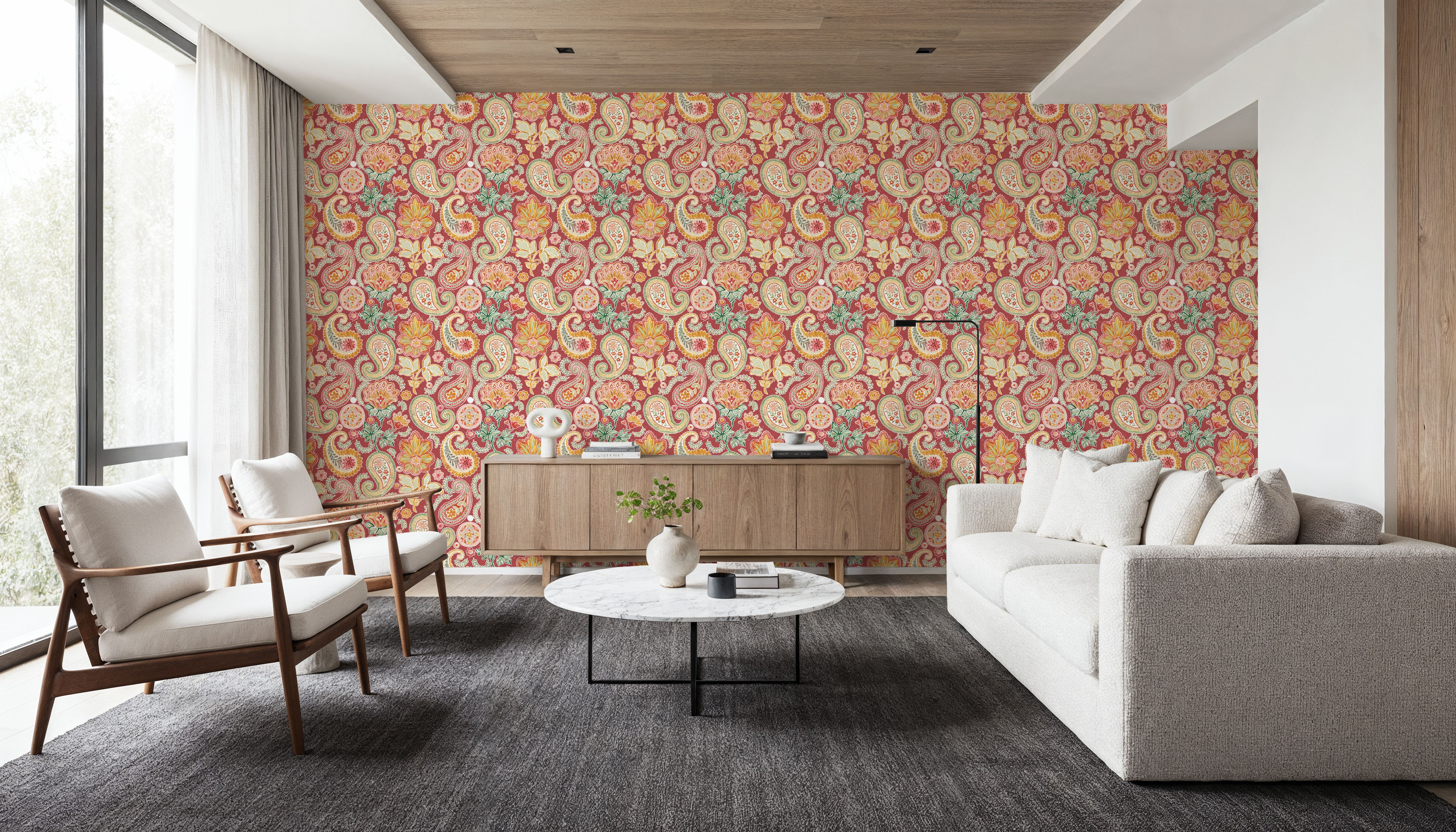 Harvest Paisley Mini Red