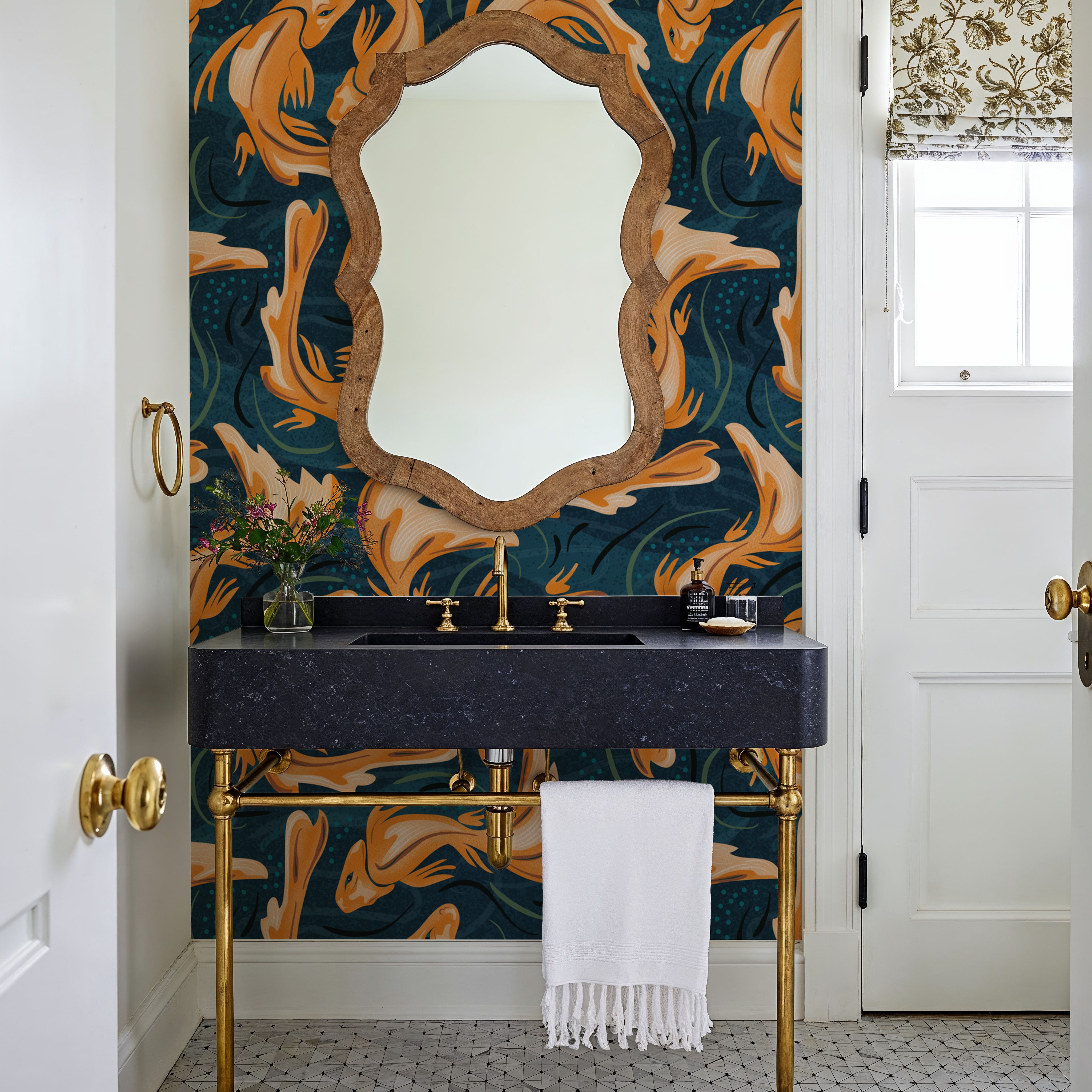 Koi Fish, Ocean Blue