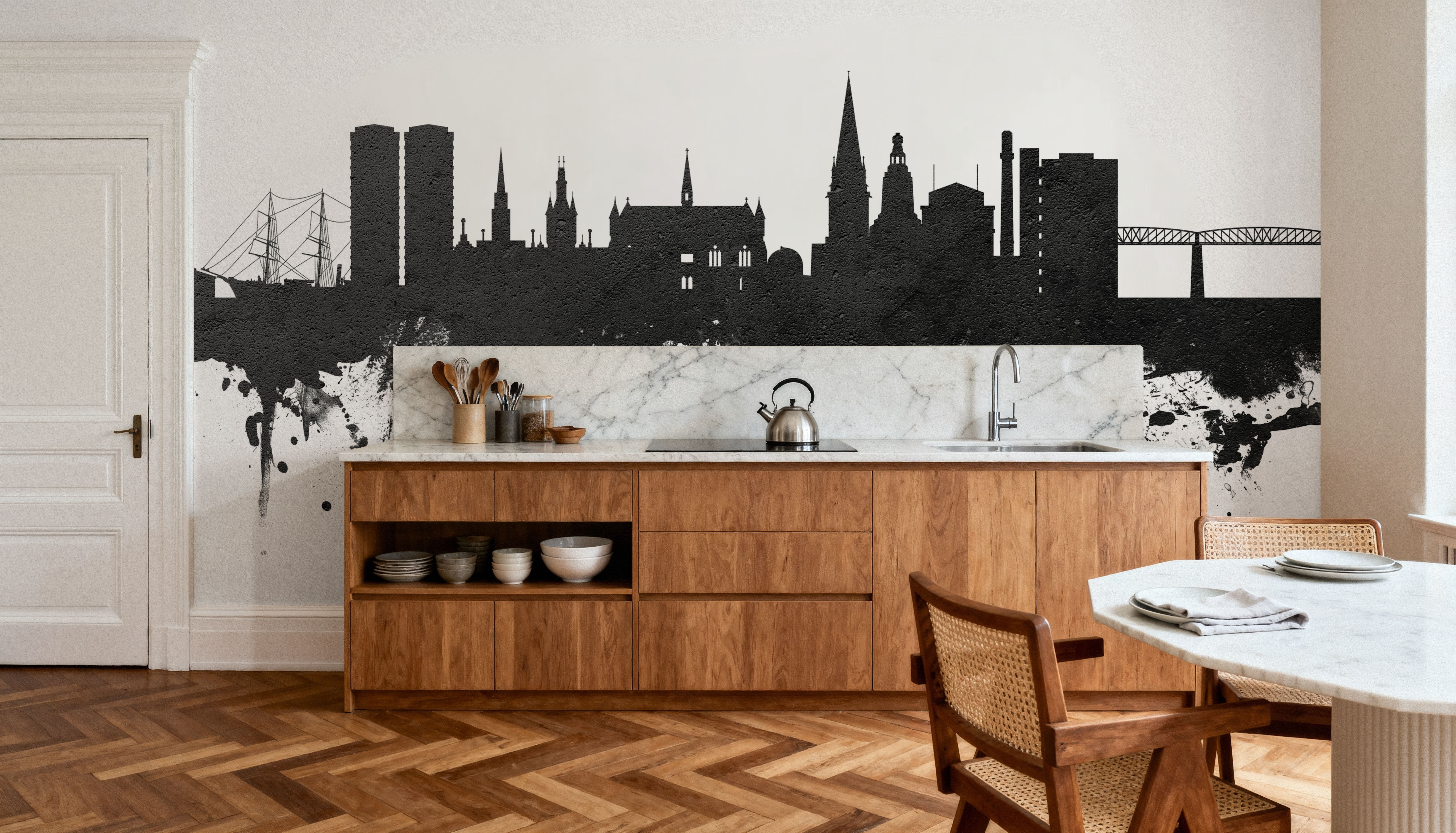 Dundee Scotland Skyline Black & White