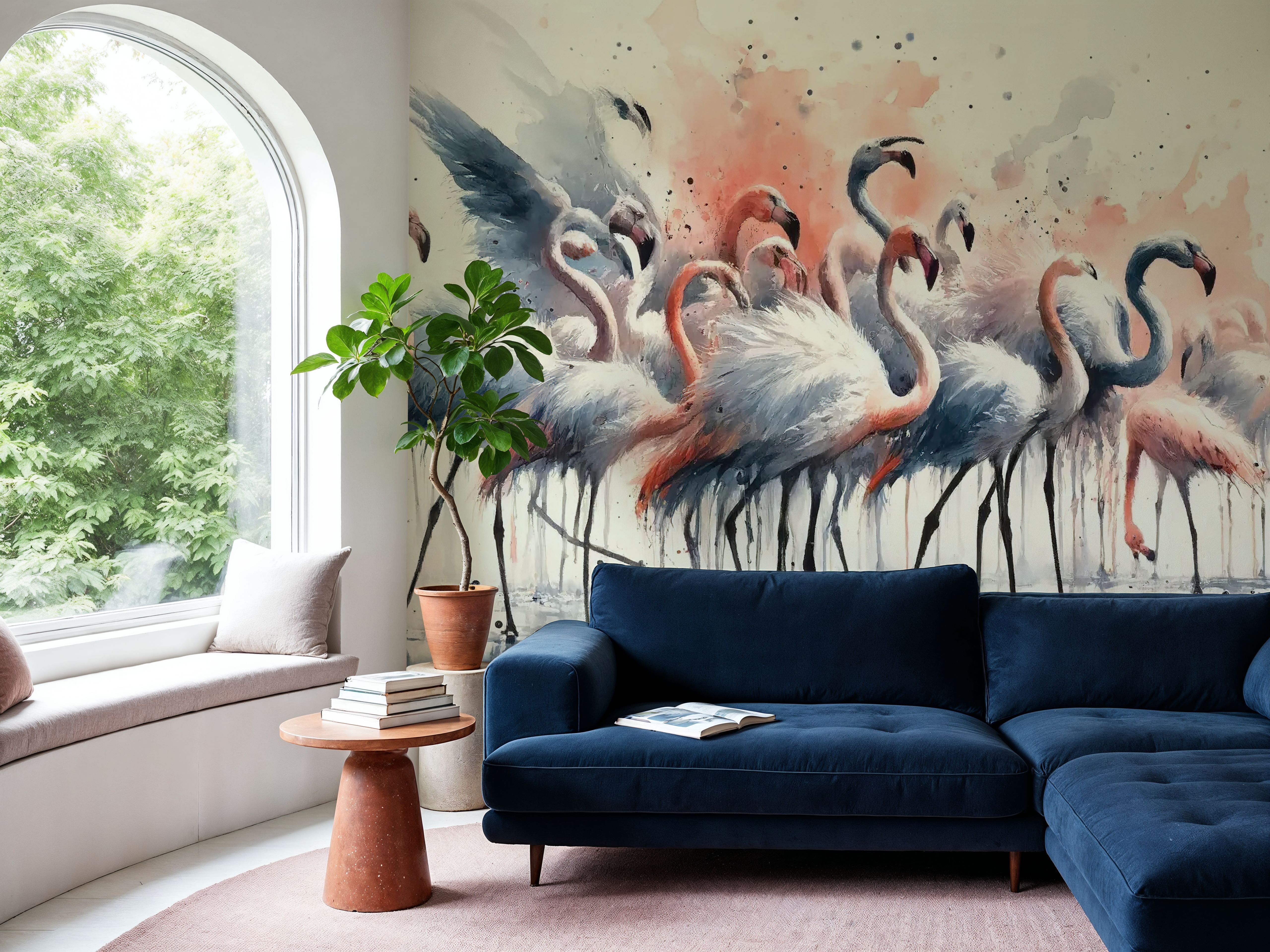 Elegance of Flamingos at Rest