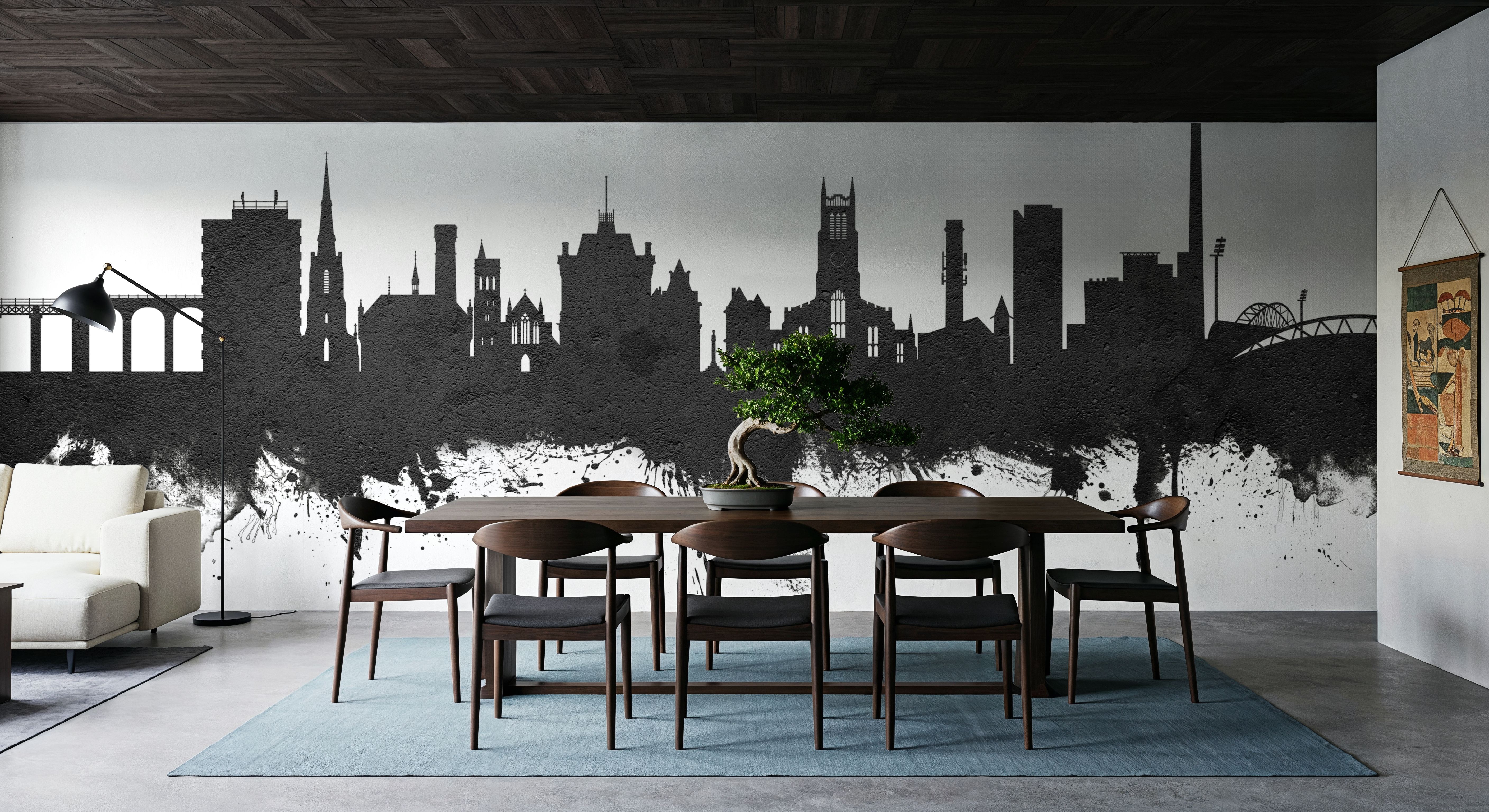 Huddersfield England Skyline Black & White