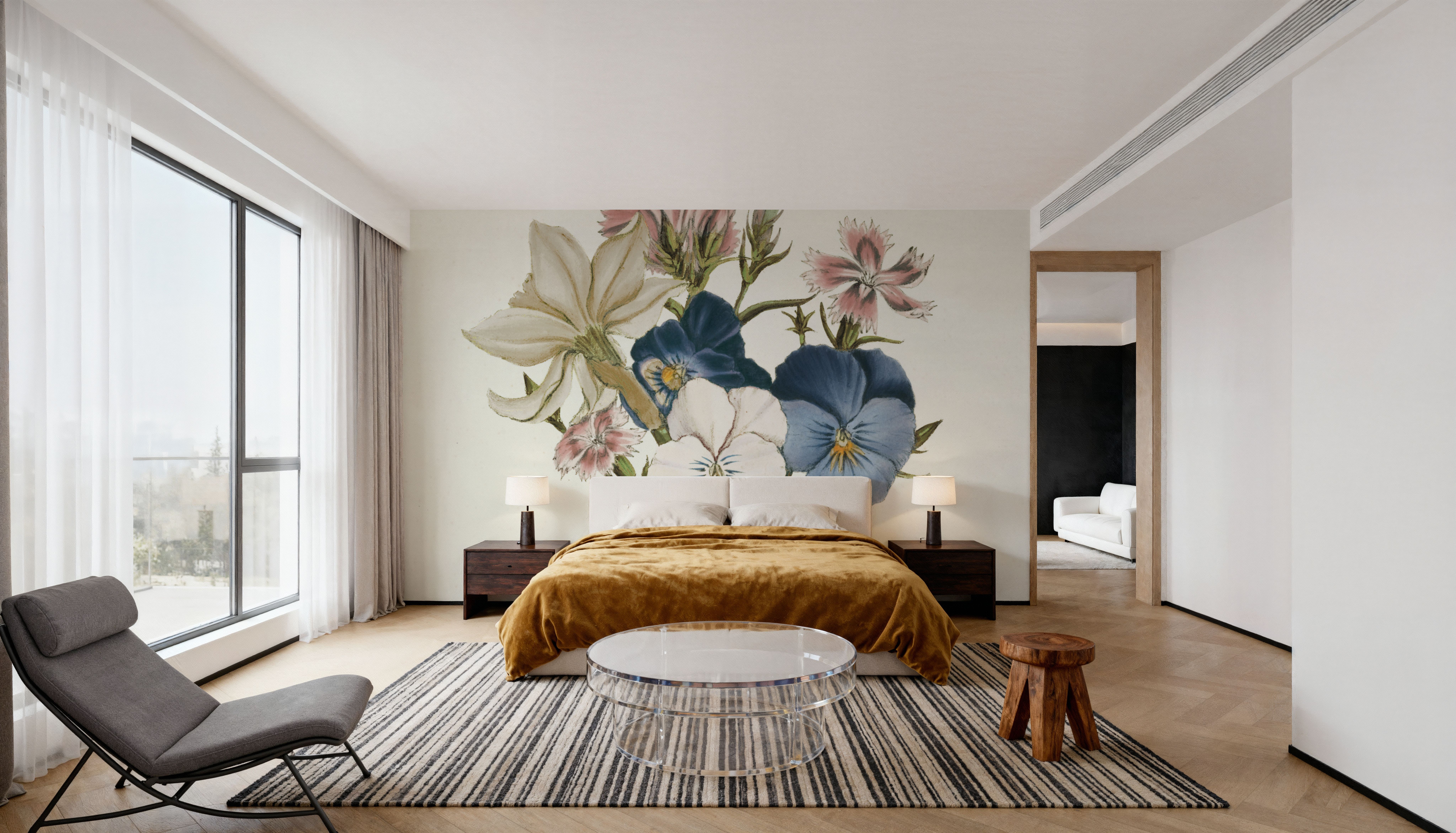 Pansy Party II Honeybloom, Wallpaper