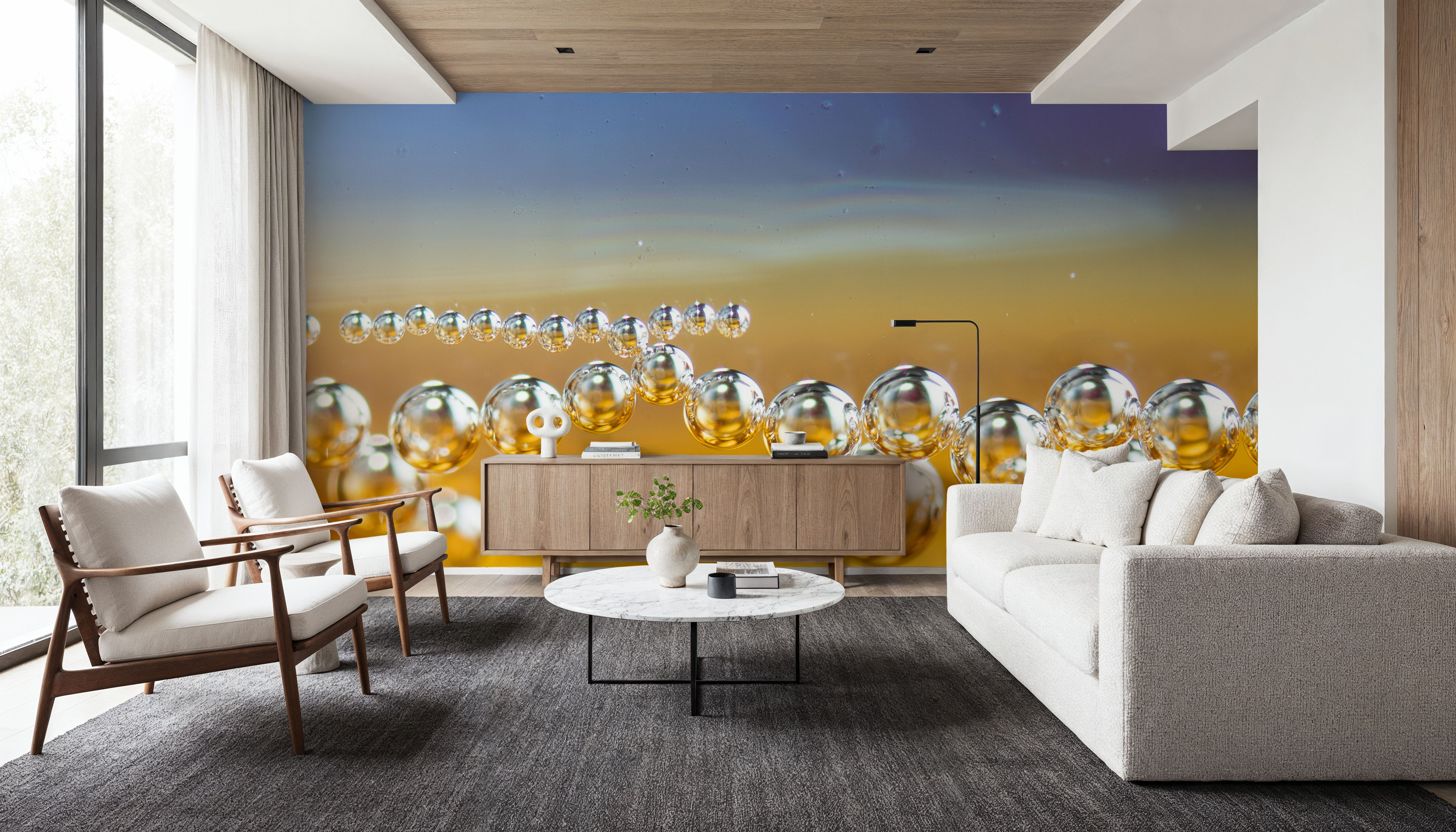 Bubble Pearls, Blue & Yellow