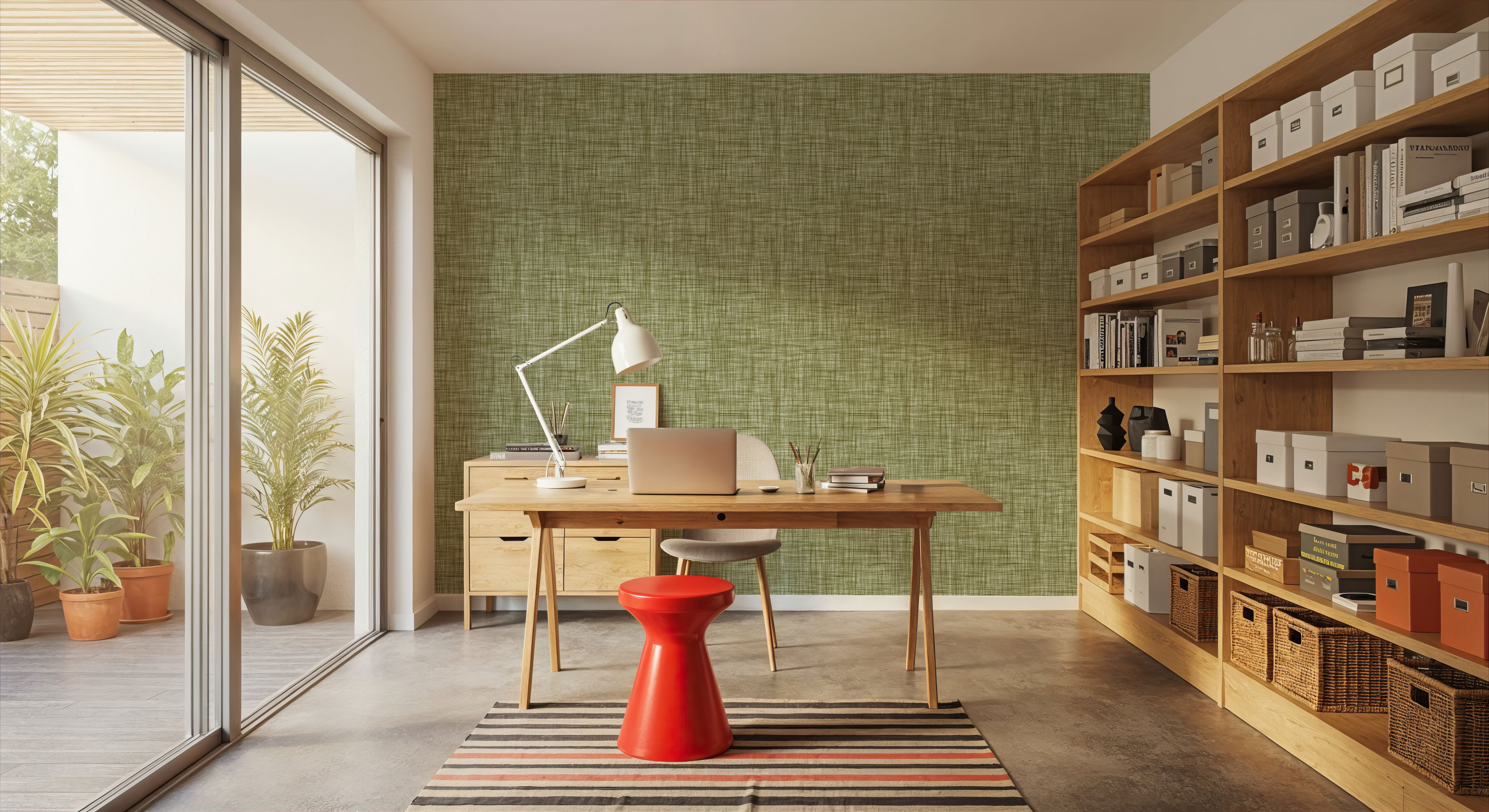 Mottled Linen Effect, Olive Green