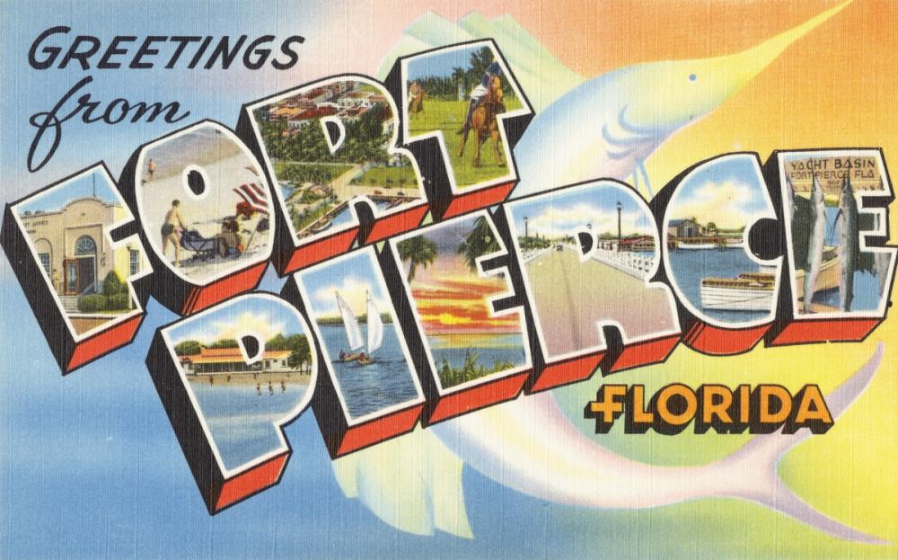 Greetings from Fort Pierce - Screenprint Postcard