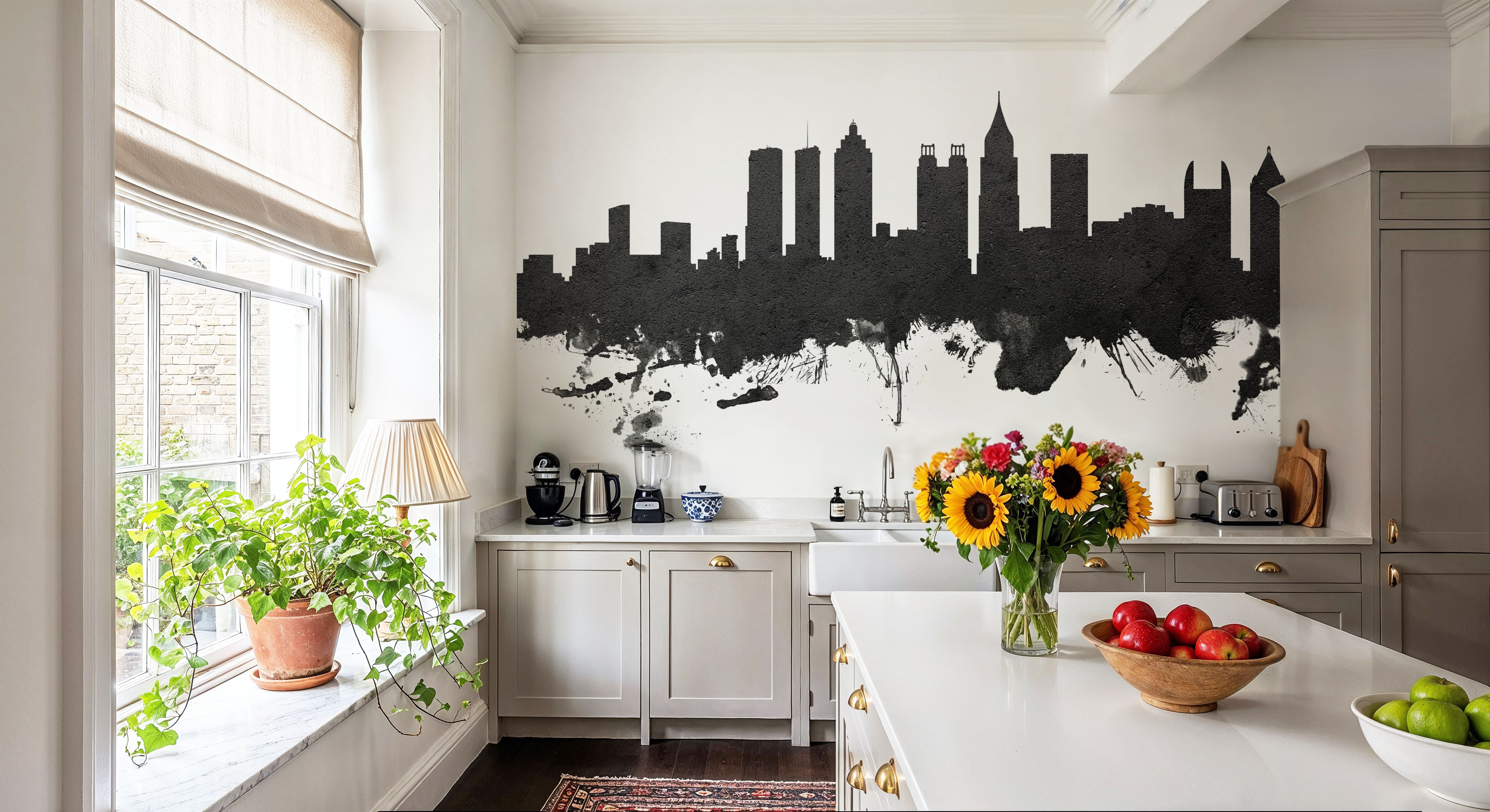 Atlanta Georgia Skyline Black & White, Wallpaper