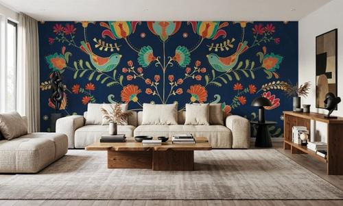 Folk Floral I Dark