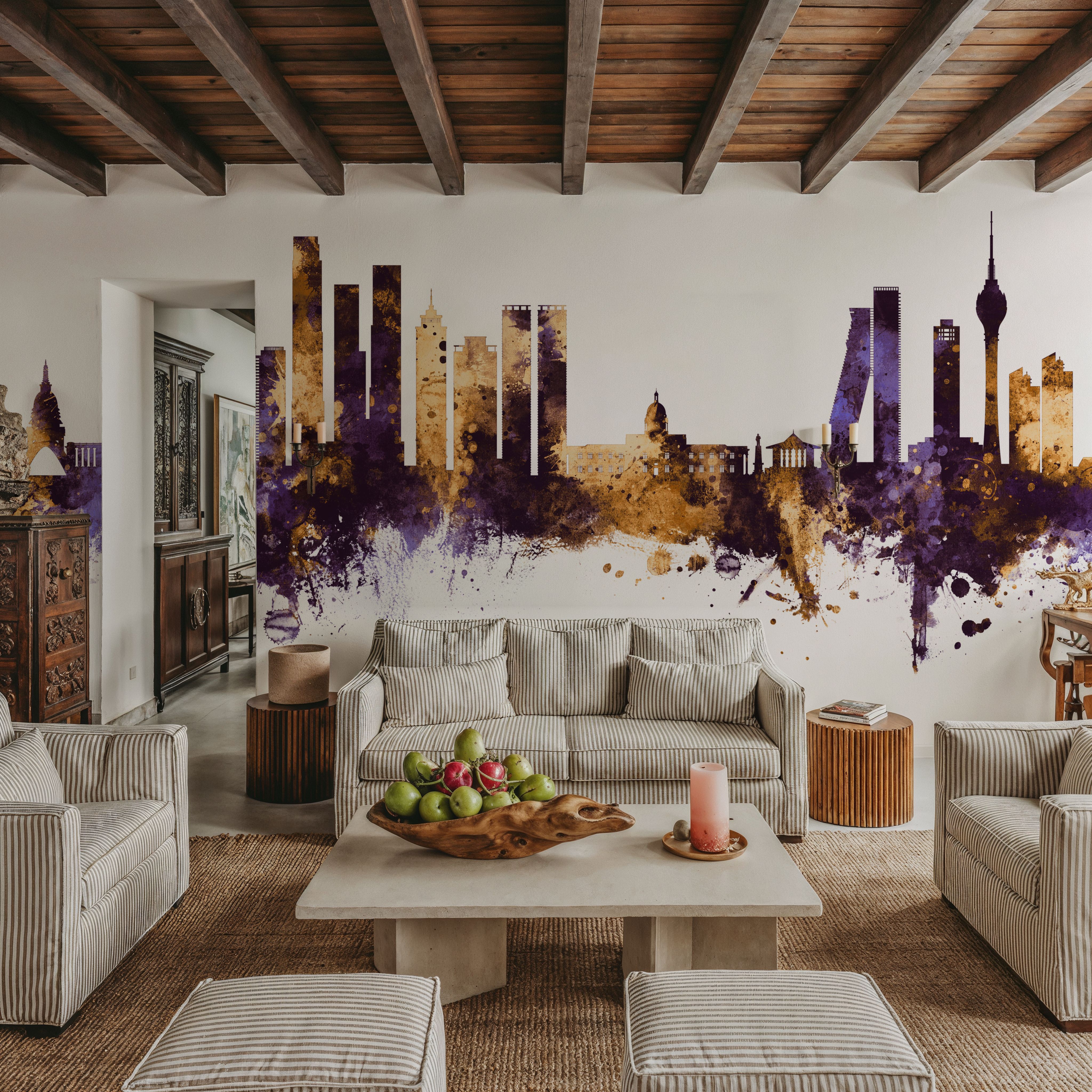 Colombo Sri Lanka Skyline Purple & Gold