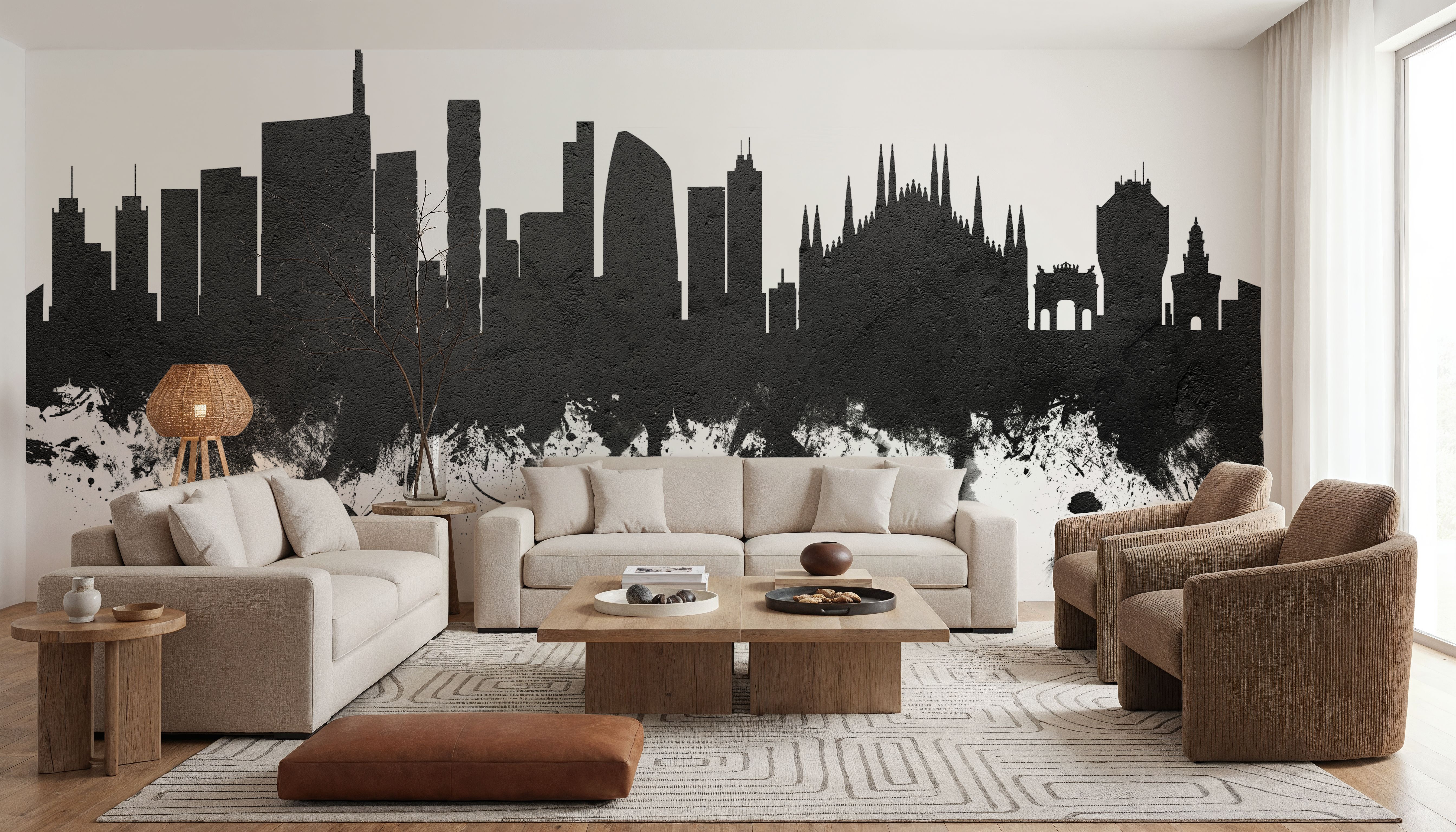 Milan Italy Skyline Black & White