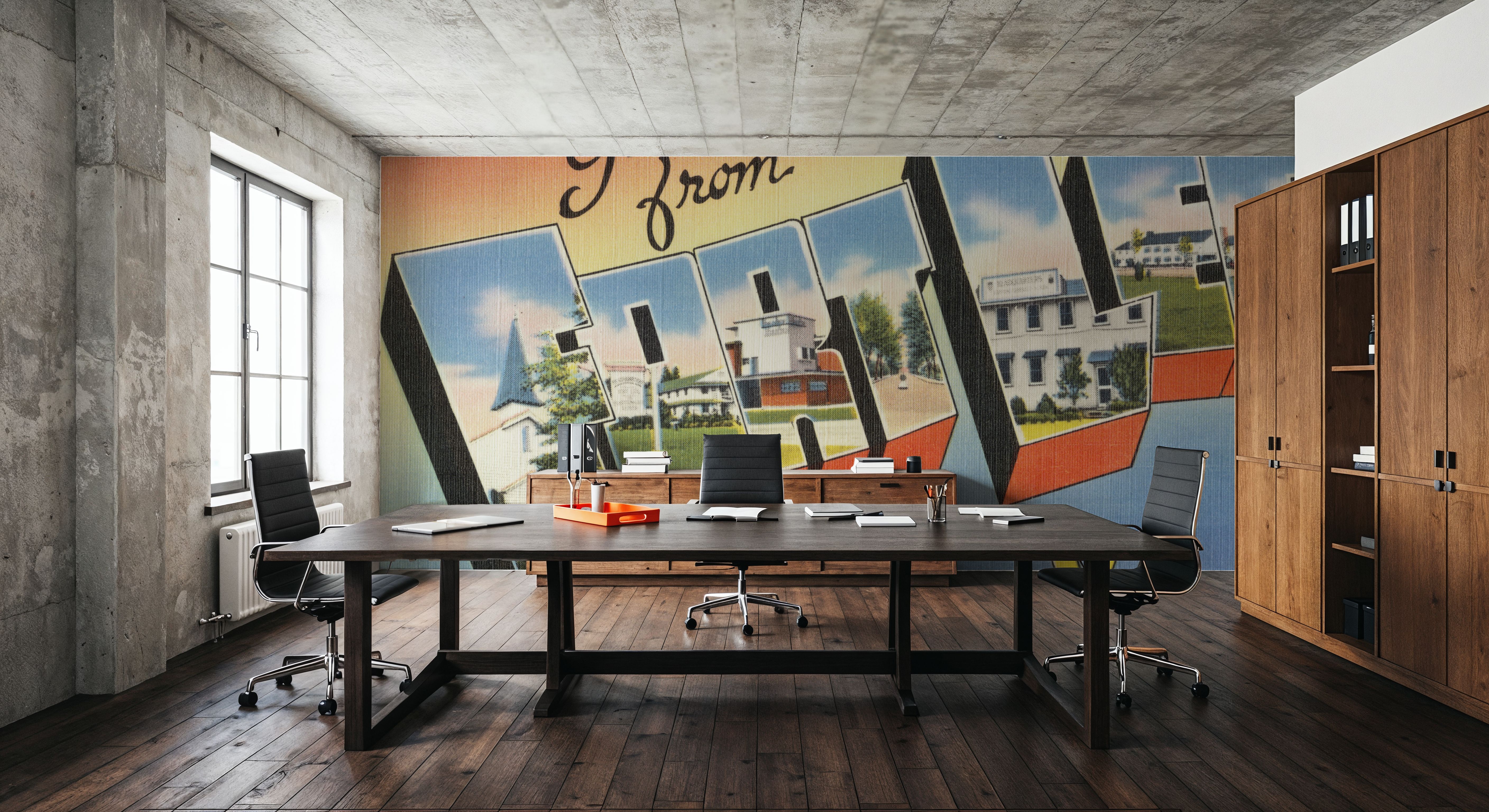 Greetings from Fort Lee - Screenprint Postcard, Wallpaper