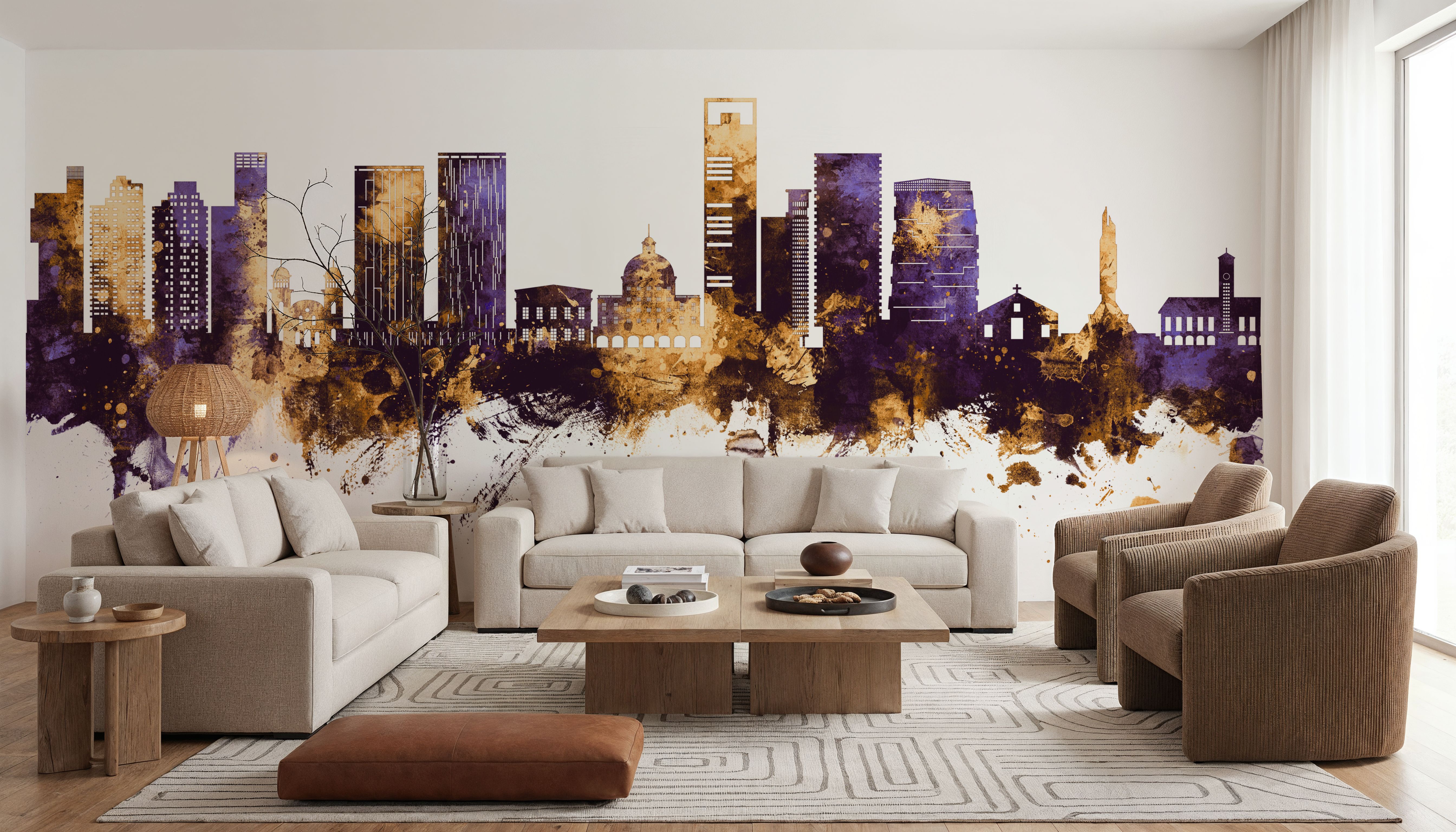 Luanda Skyline Purple & Gold