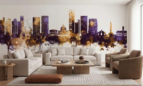 Luanda Skyline Purple & Gold