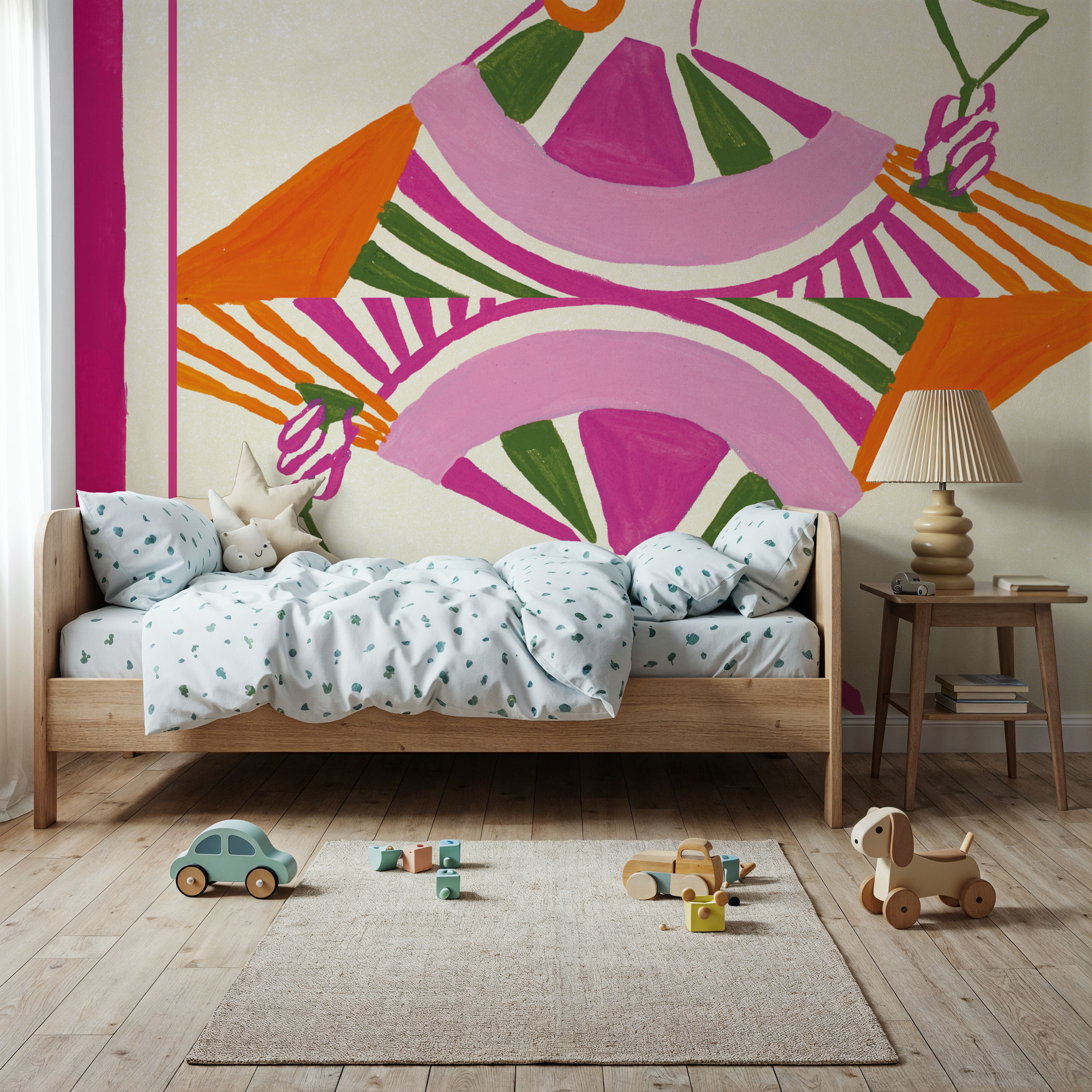 Wall Mural - Queen of Diamonds - Diamonds Food & Drink mural wallpaper - Pink - Hallway staircases - Wallism US - Premium, Textured or Peel & Stick