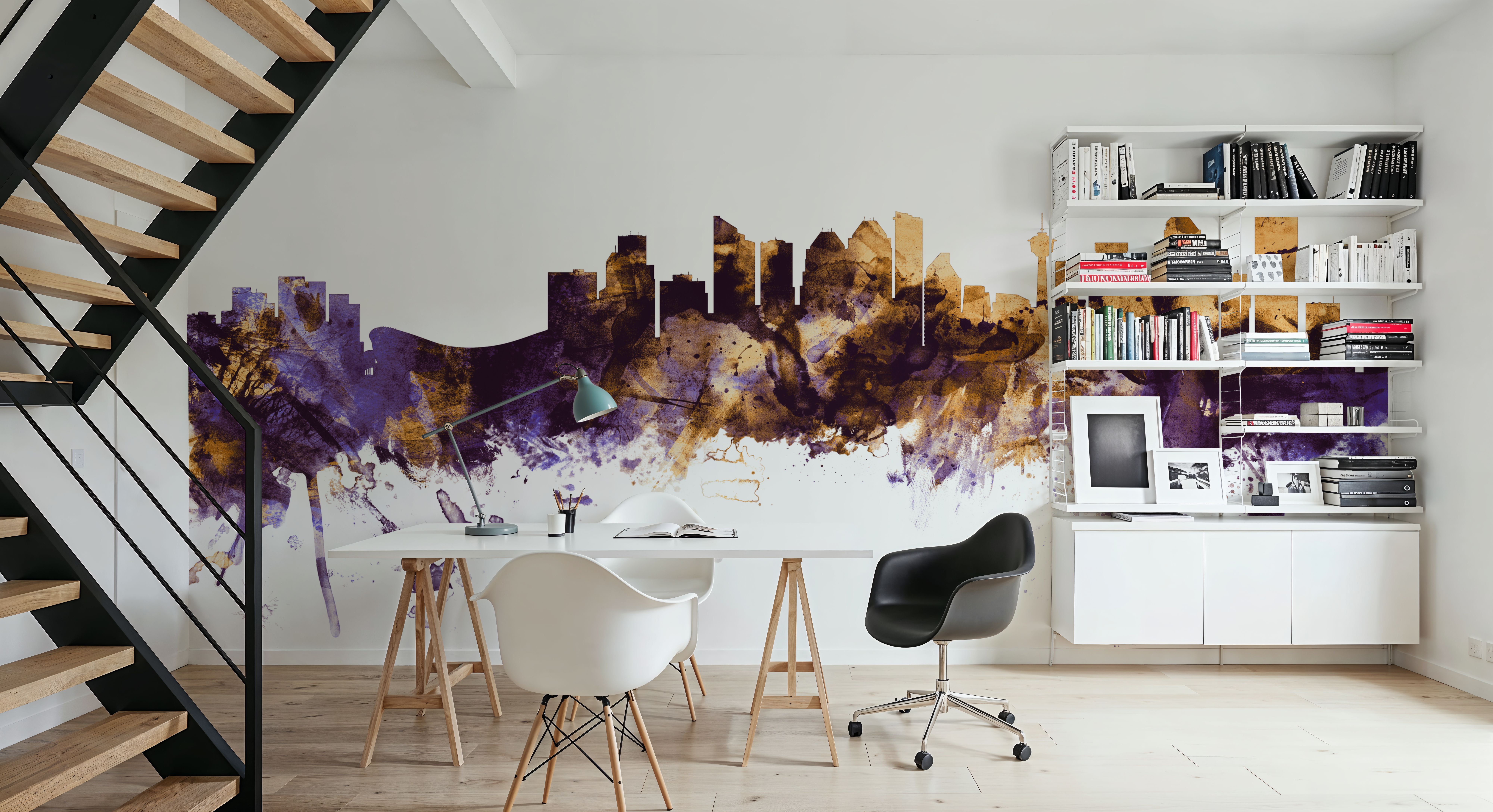 Calgary Canada Skyline Purple & Gold