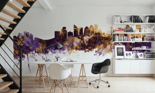 Calgary Canada Skyline Purple & Gold
