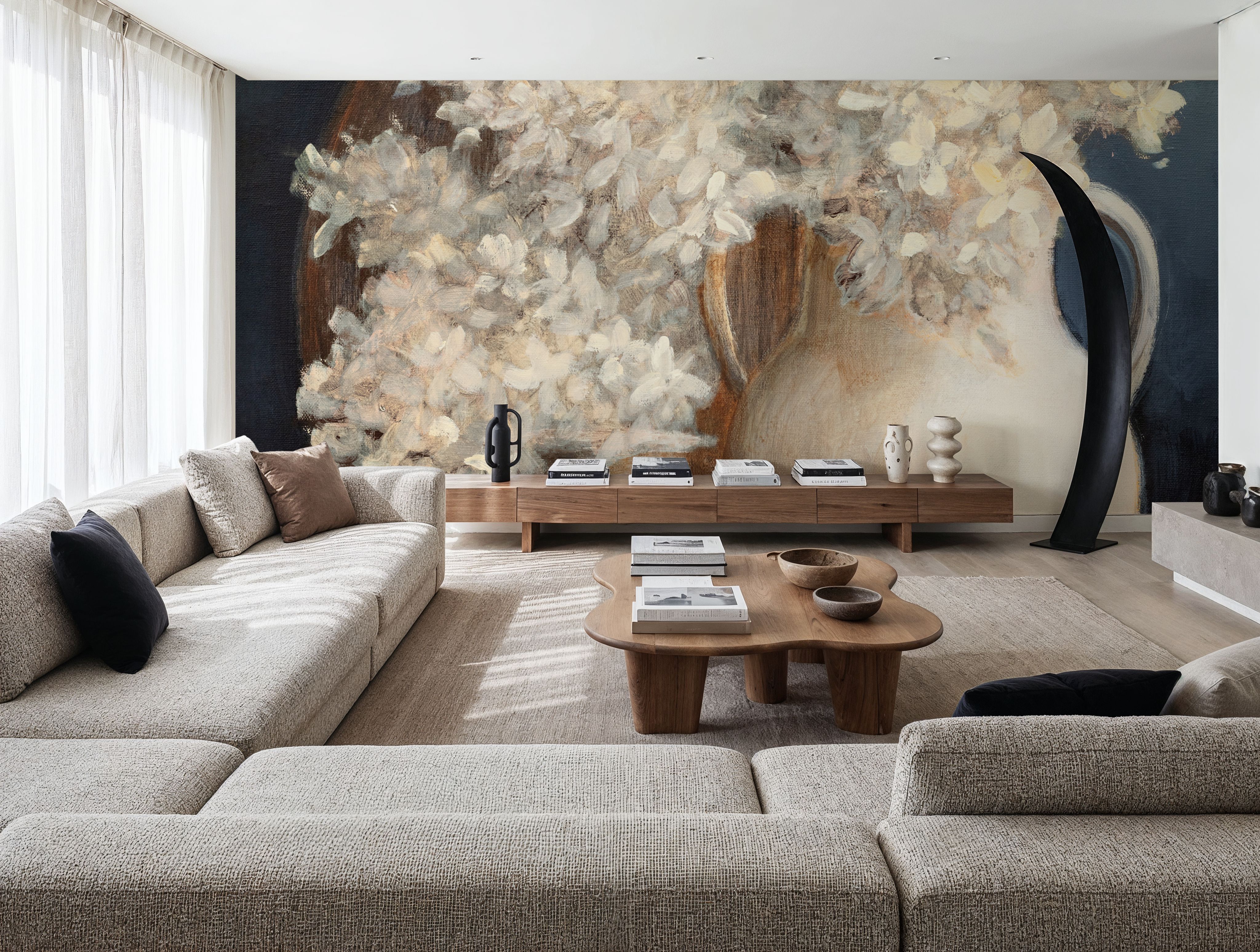 Golden Hydrangeas I White