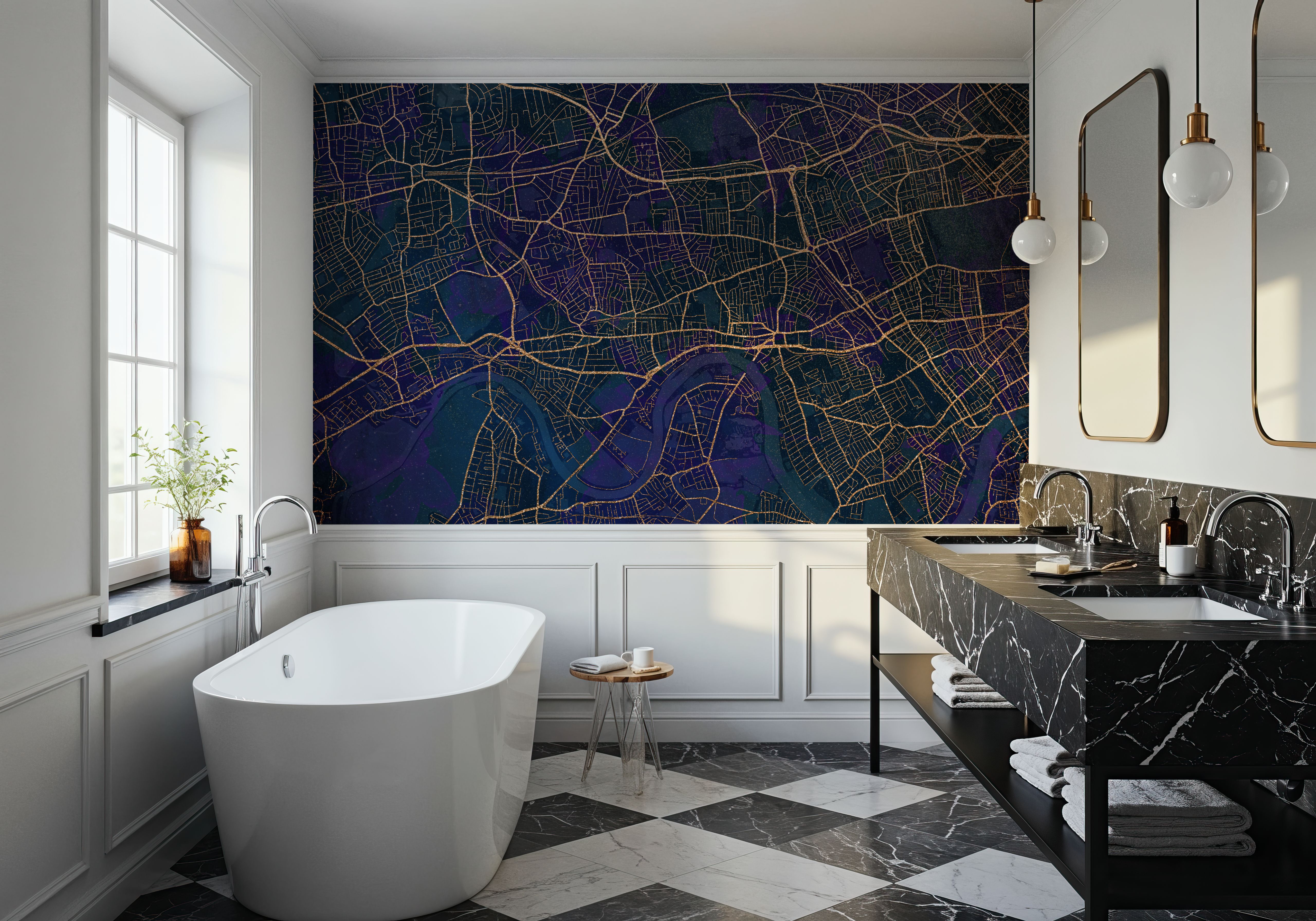 West London Blue & Gold, Papier peint