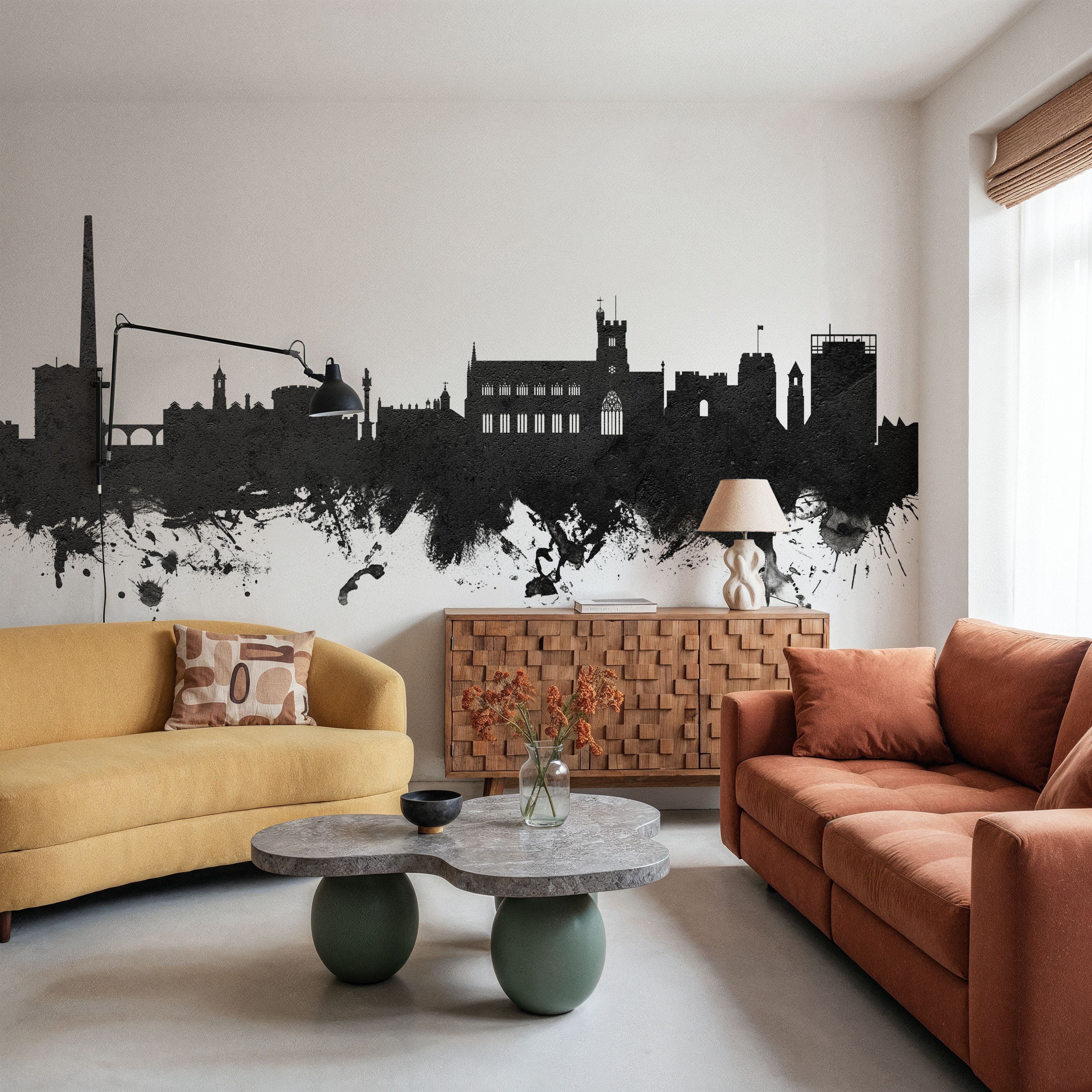 Carlisle England Skyline Black & White